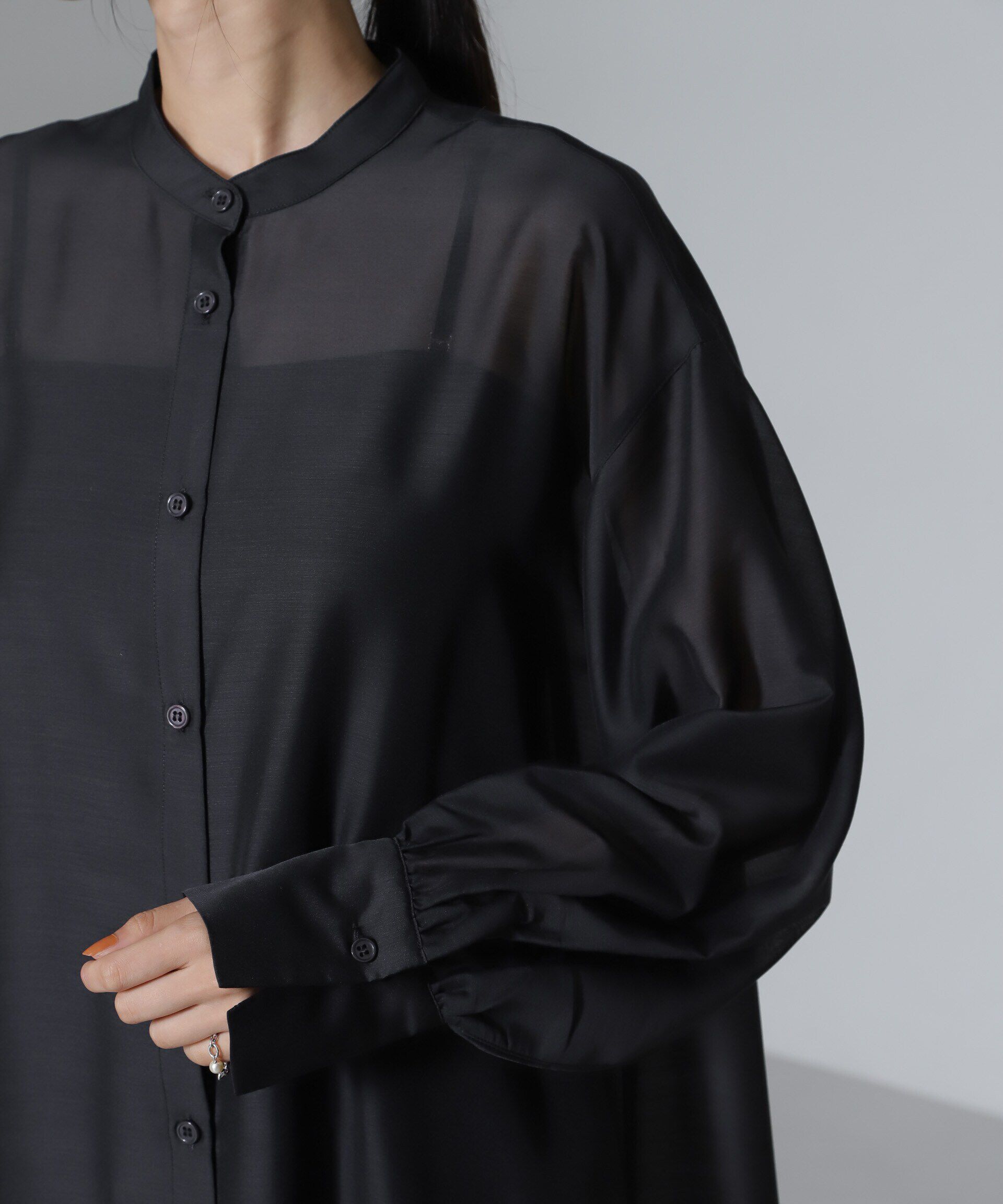 nano･universe「シアーマキシシャツワンピース」|ワンピース|