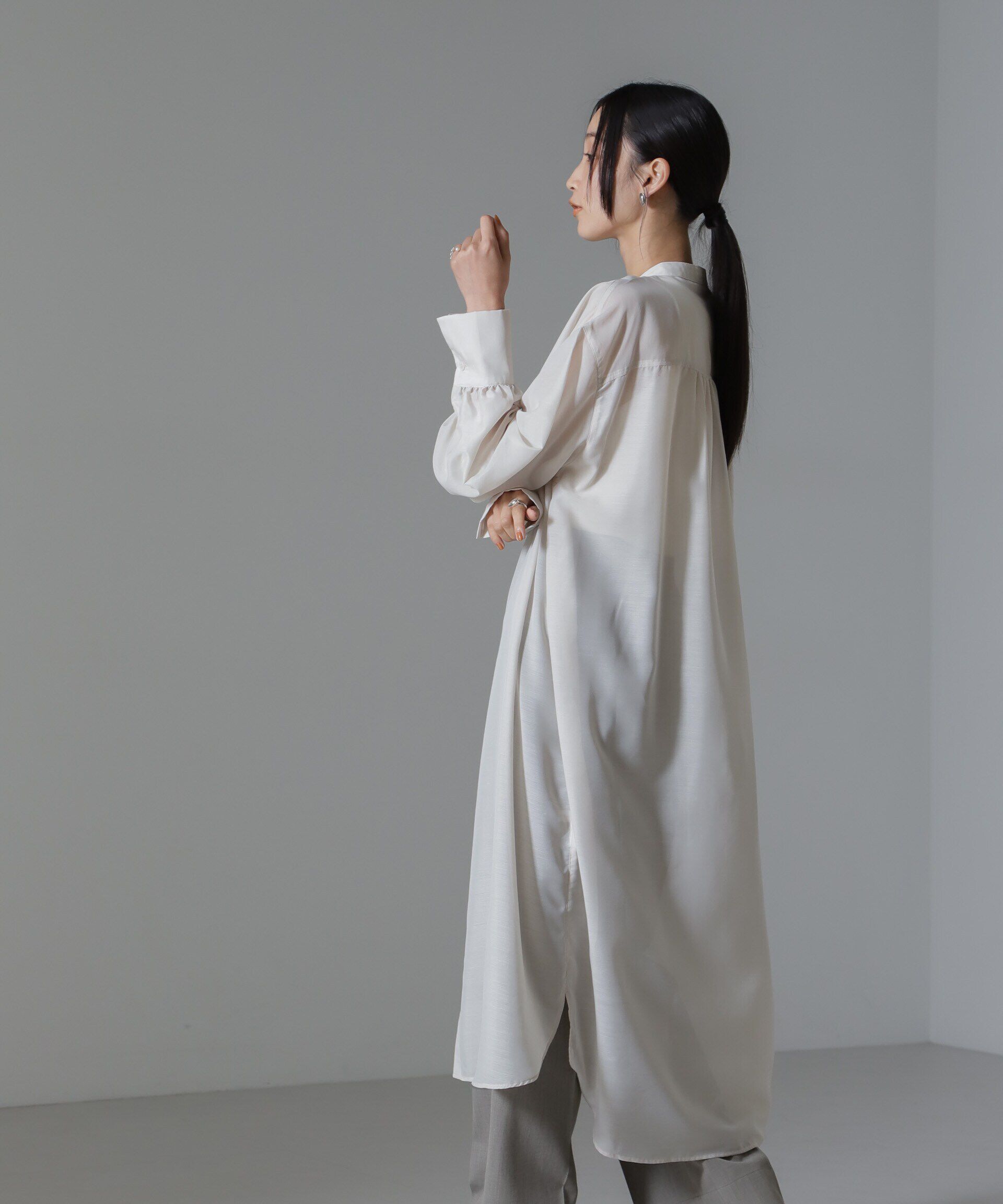 nano･universe「シアーマキシシャツワンピース」|ワンピース|