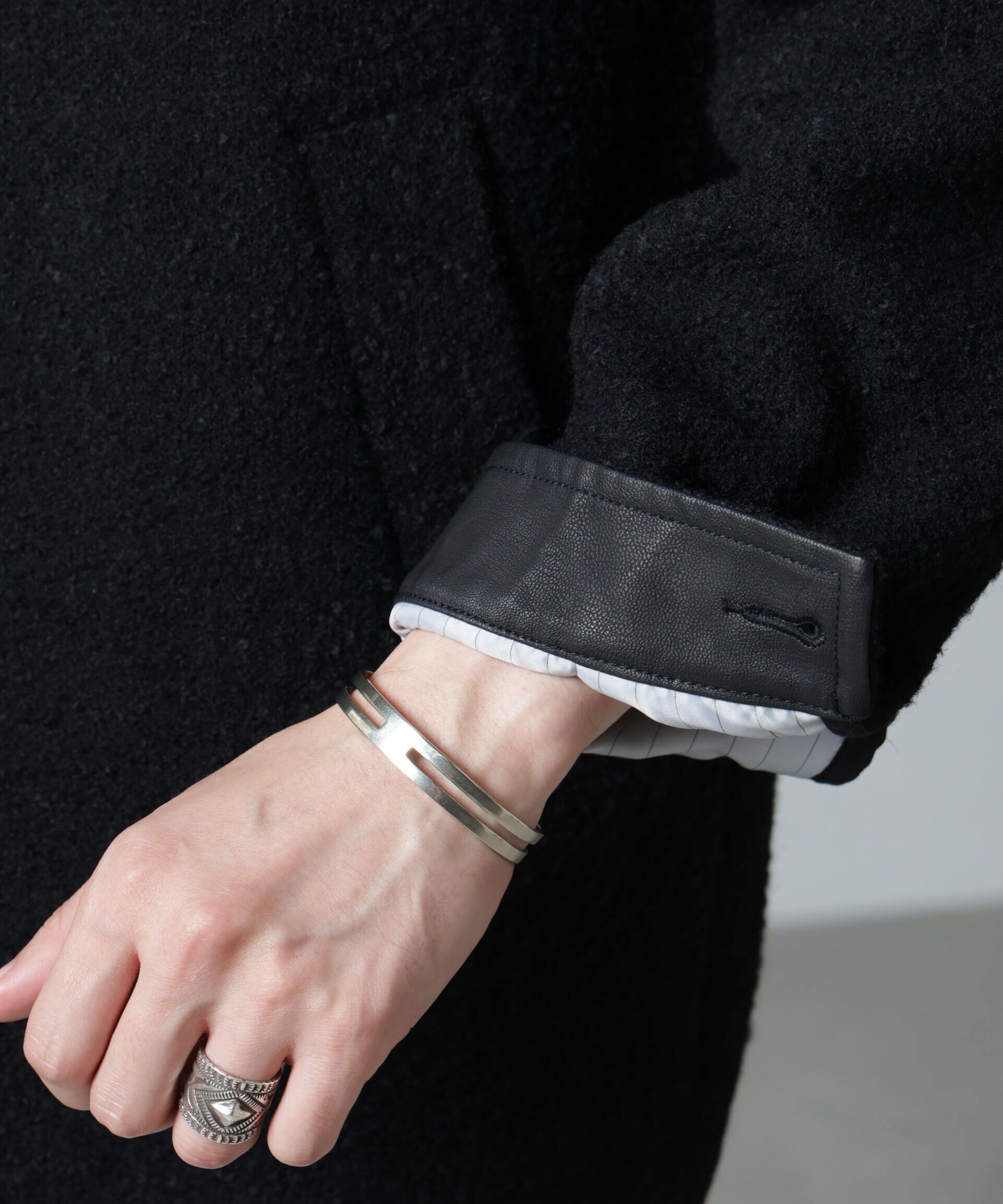 nano･universe「ループヤーンミックス バーンジャケット」|ブルゾン・スタジャン|