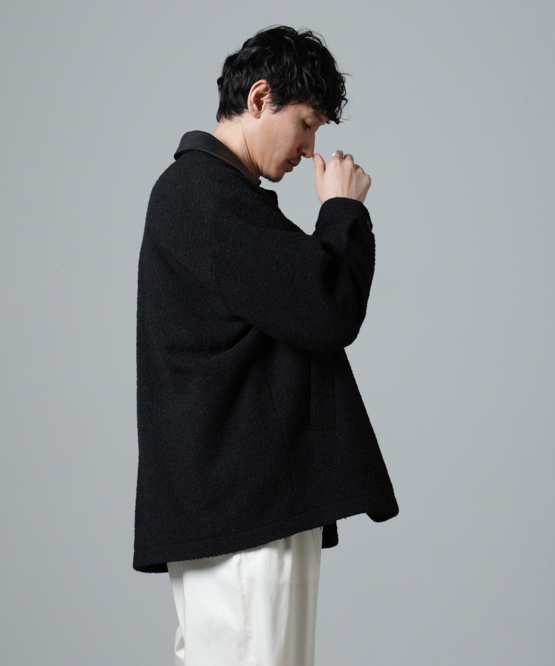 nano･universe「ループヤーンミックス バーンジャケット」|ブルゾン・スタジャン|