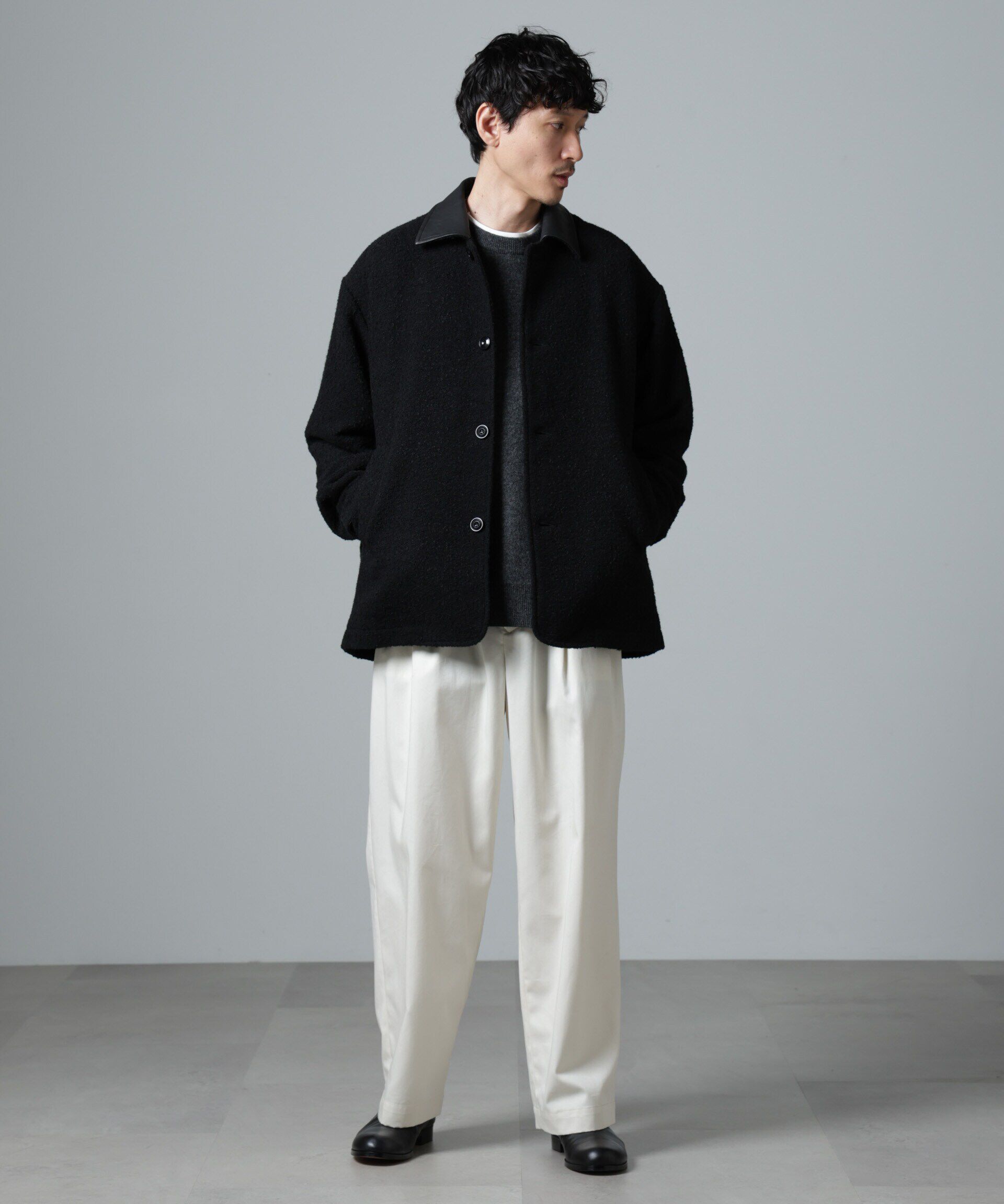 nano･universe「ループヤーンミックス バーンジャケット」|ブルゾン・スタジャン|