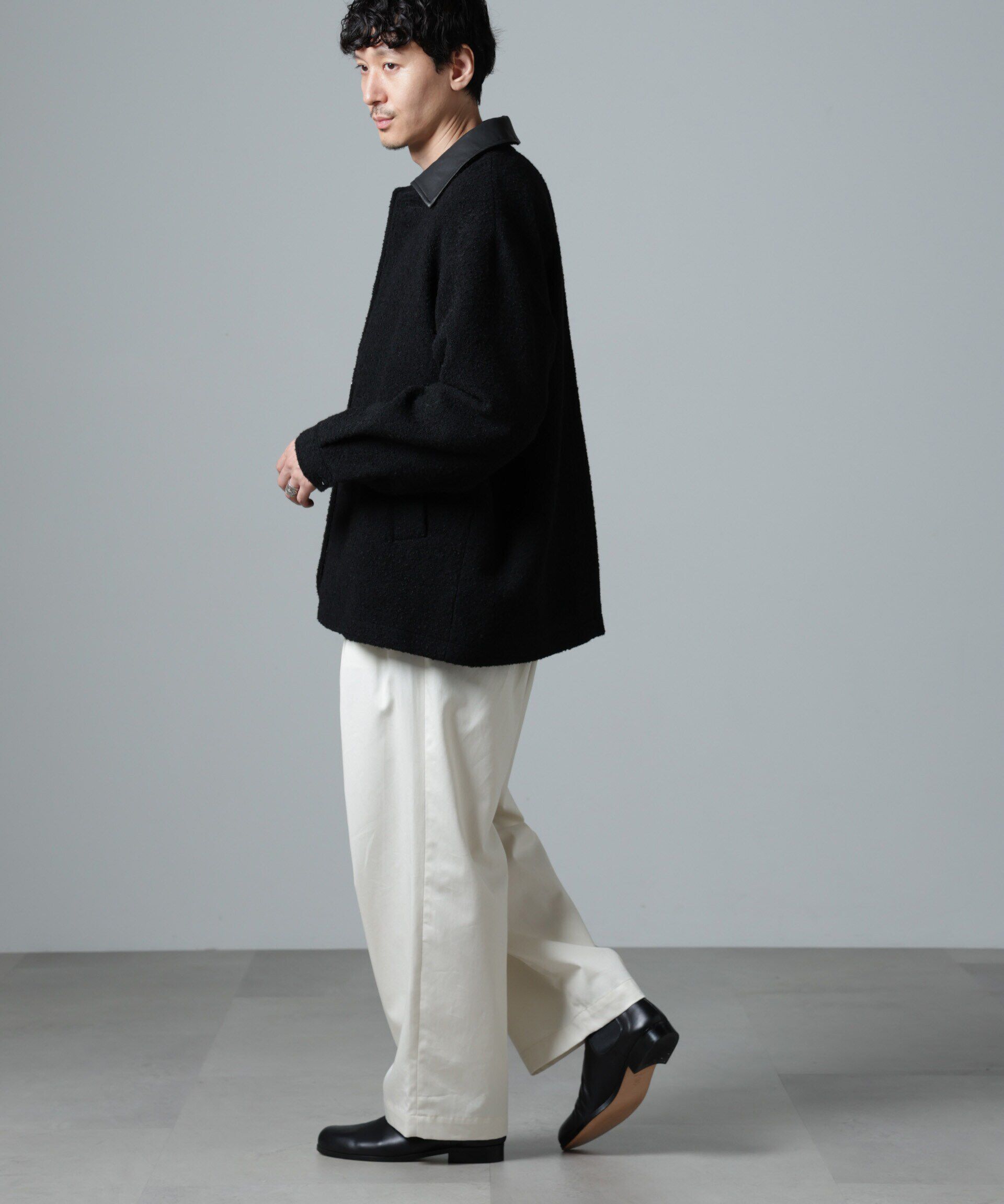 nano･universe「ループヤーンミックス バーンジャケット」|ブルゾン・スタジャン|