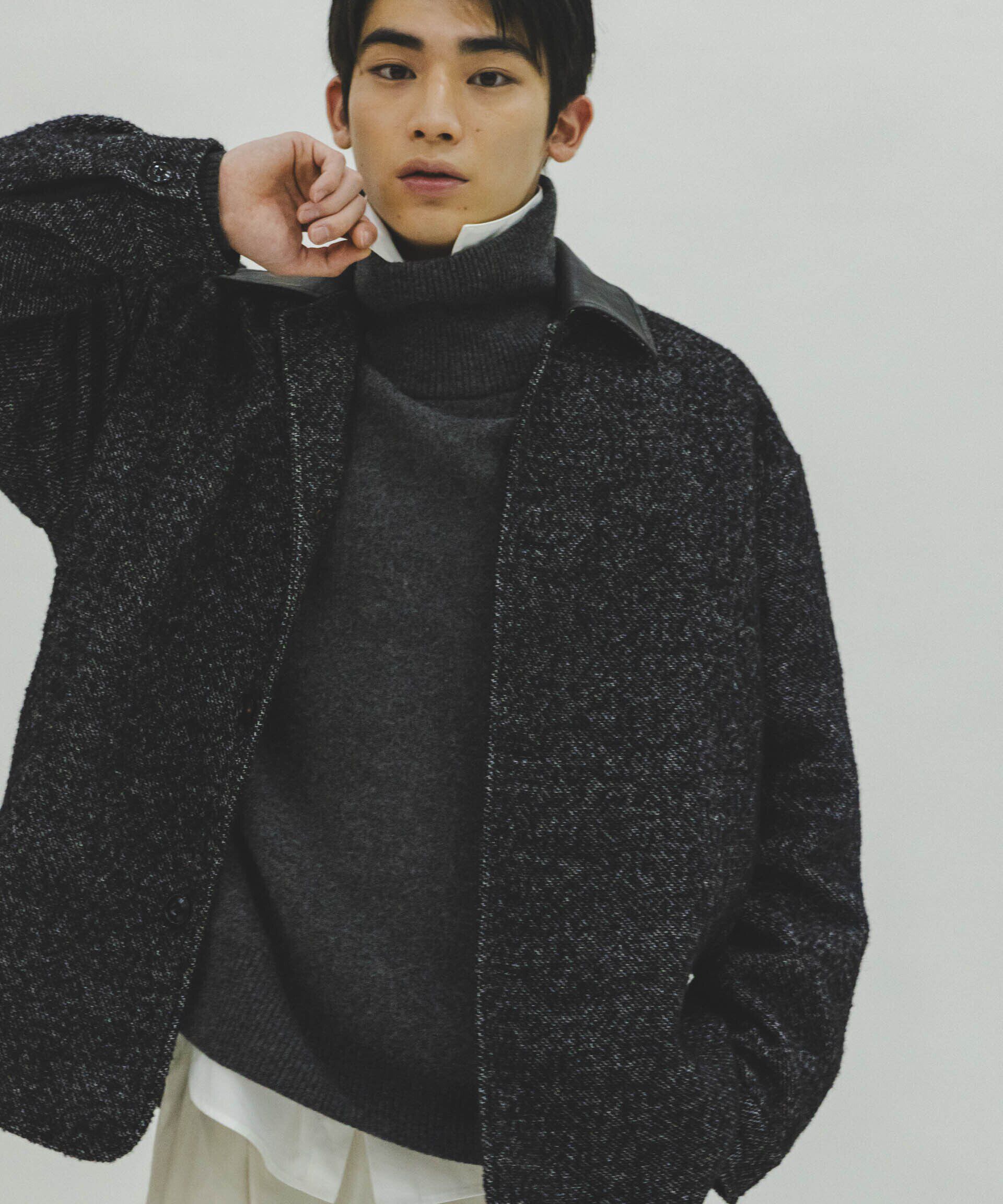 nano･universe「ループヤーンミックス バーンジャケット」|ブルゾン・スタジャン|