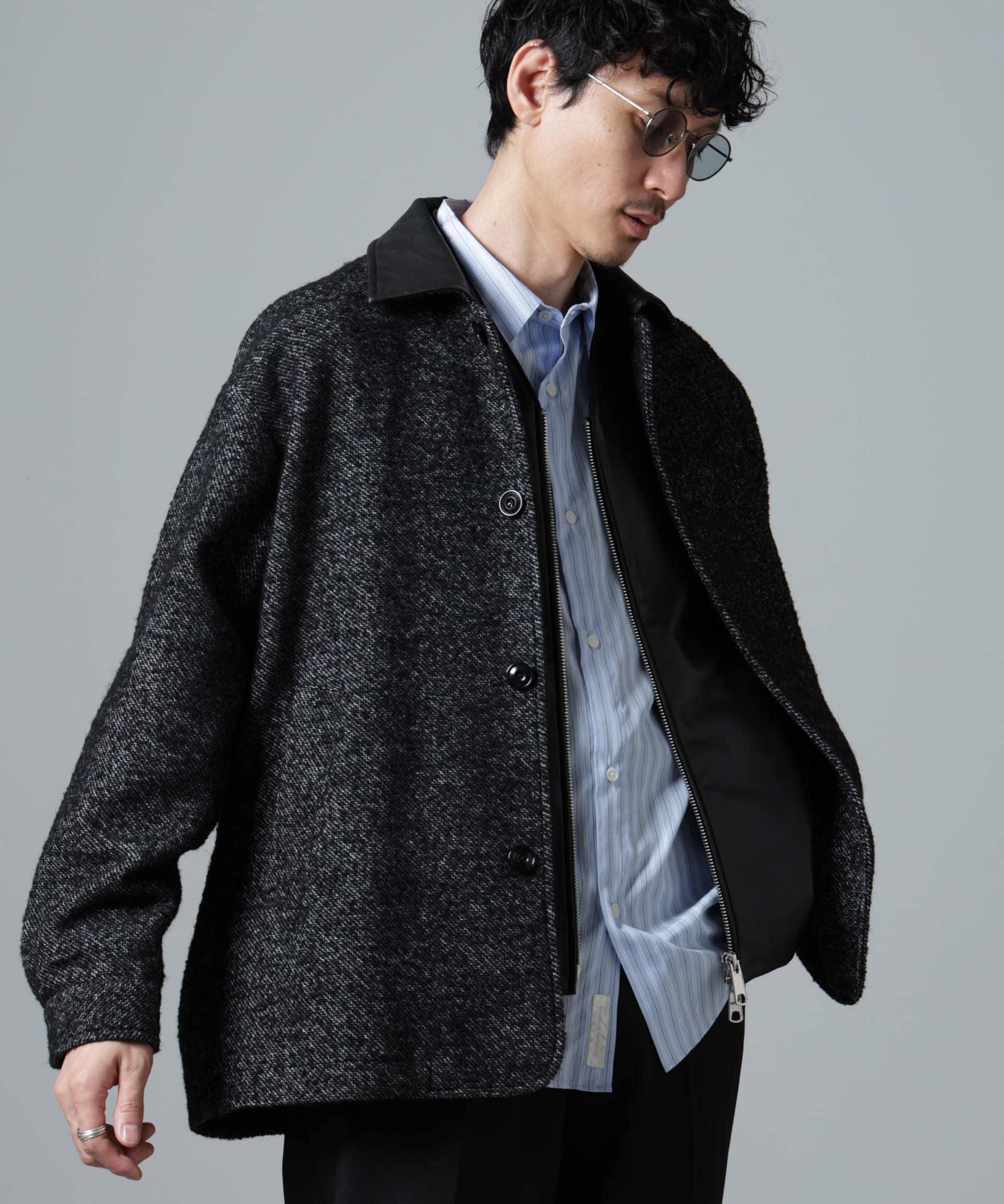 nano･universe「ループヤーンミックス バーンジャケット」|ブルゾン・スタジャン|