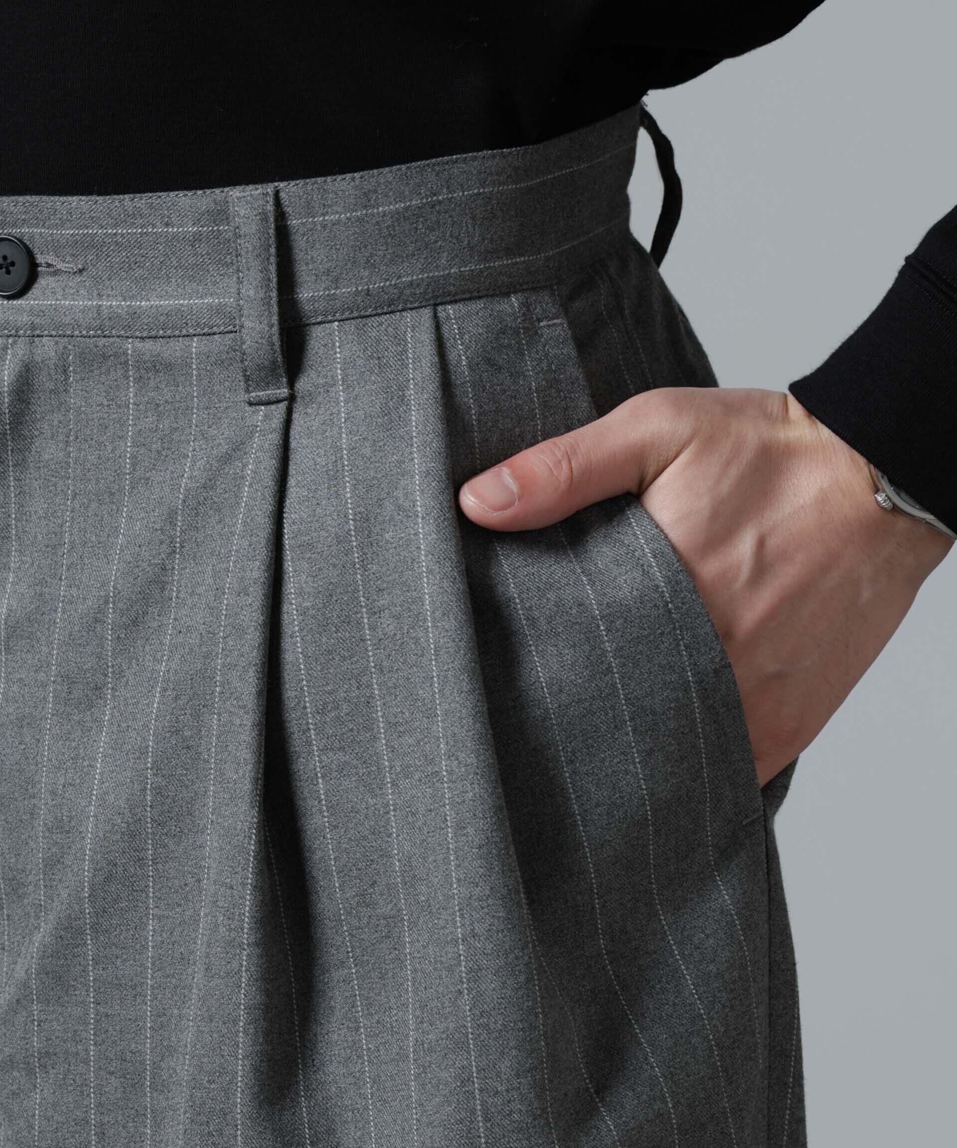 nano･universe「｢大人のﾜｲﾄﾞﾊﾟﾝﾂ｣ﾋﾟﾝｽﾄﾗｲﾌﾟﾌﾗﾝﾈﾙ2ﾀｯｸﾜｲﾄ」|チノ|