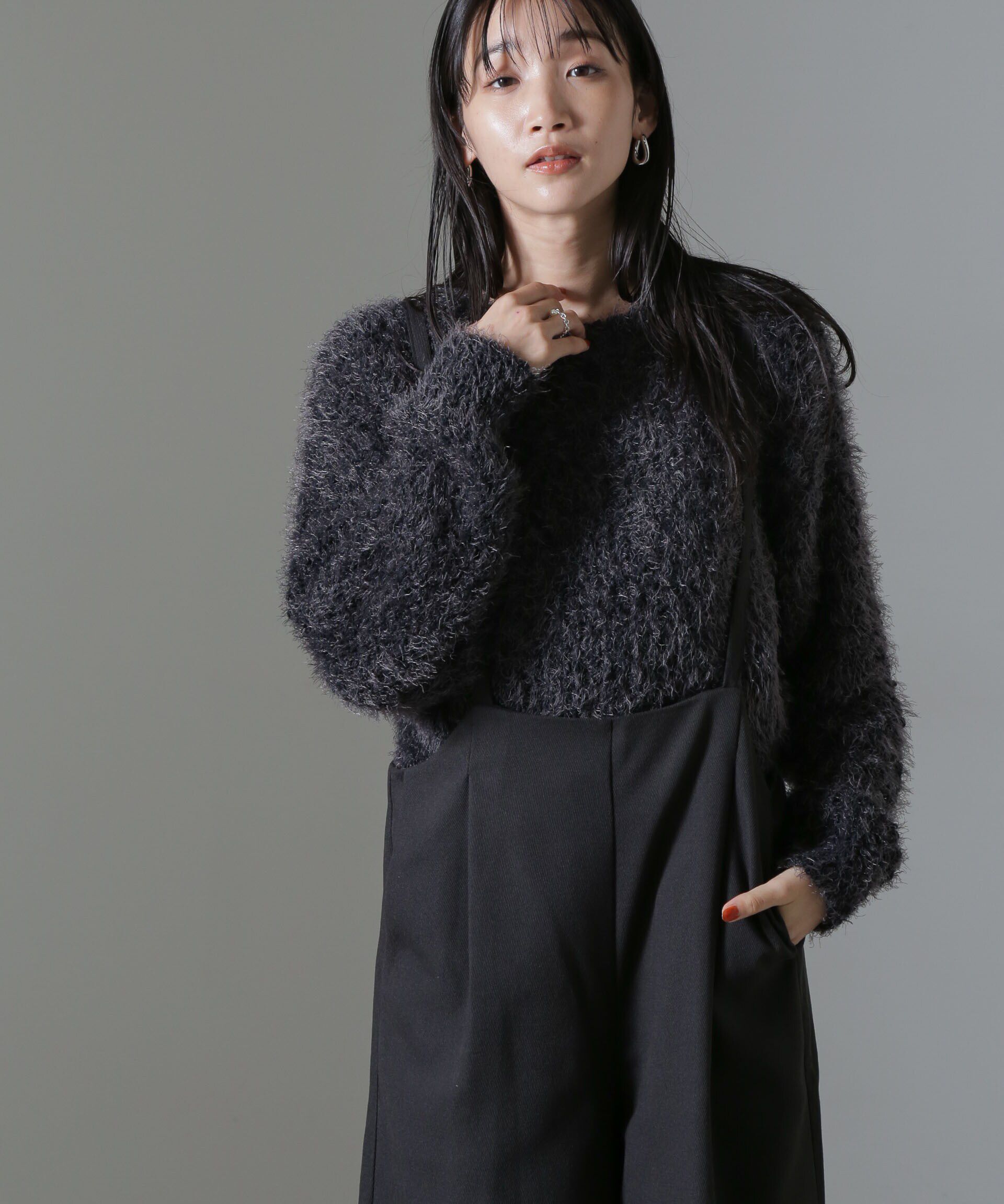 nano･universe「モールフェザークロップドニットトップス」|ニット・セーター|