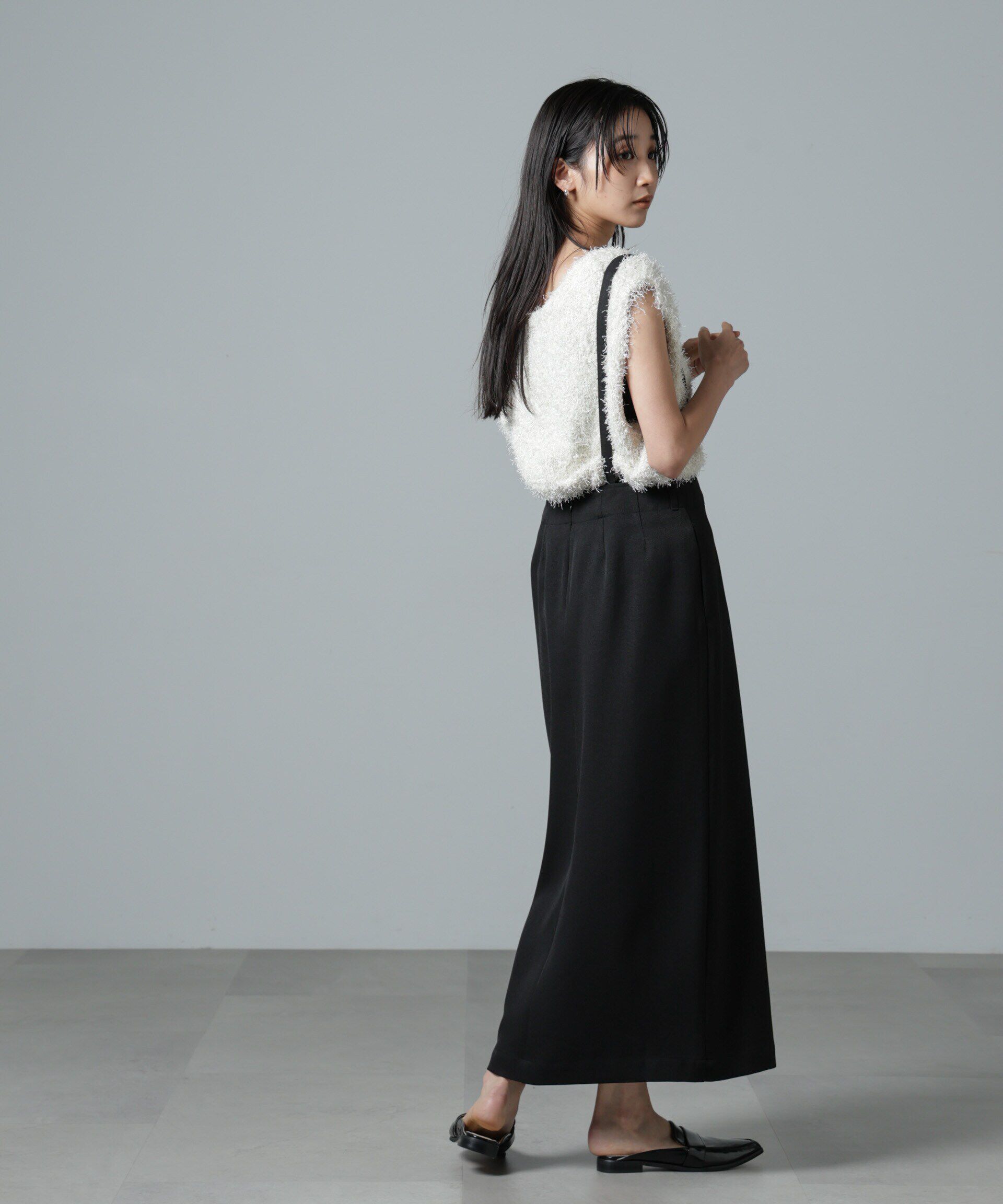 nano･universe「取り外しサスペンダー2wayスカート」|ワンピース|