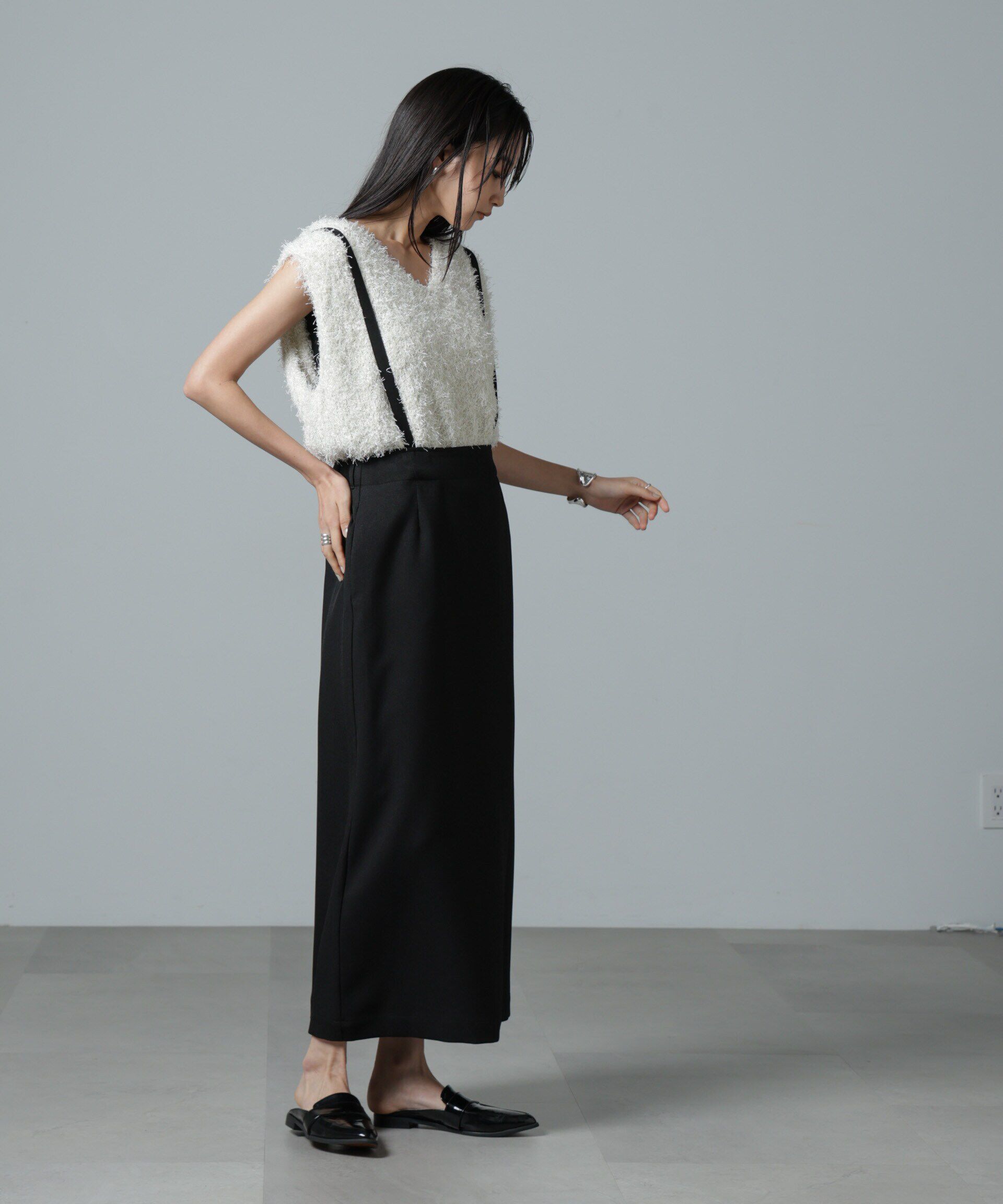 nano･universe「取り外しサスペンダー2wayスカート」|ワンピース|