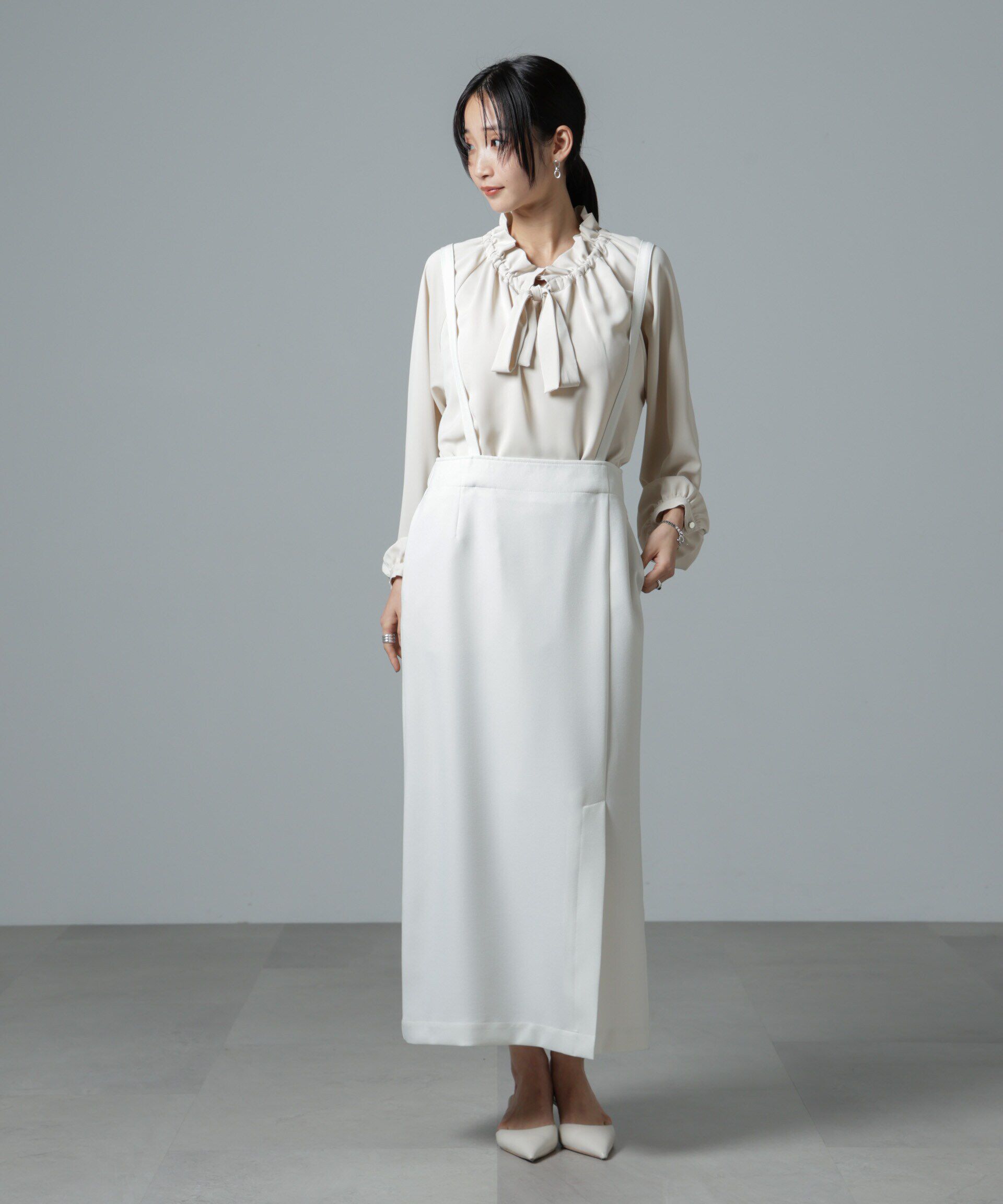 nano･universe「取り外しサスペンダー2wayスカート」|ワンピース|