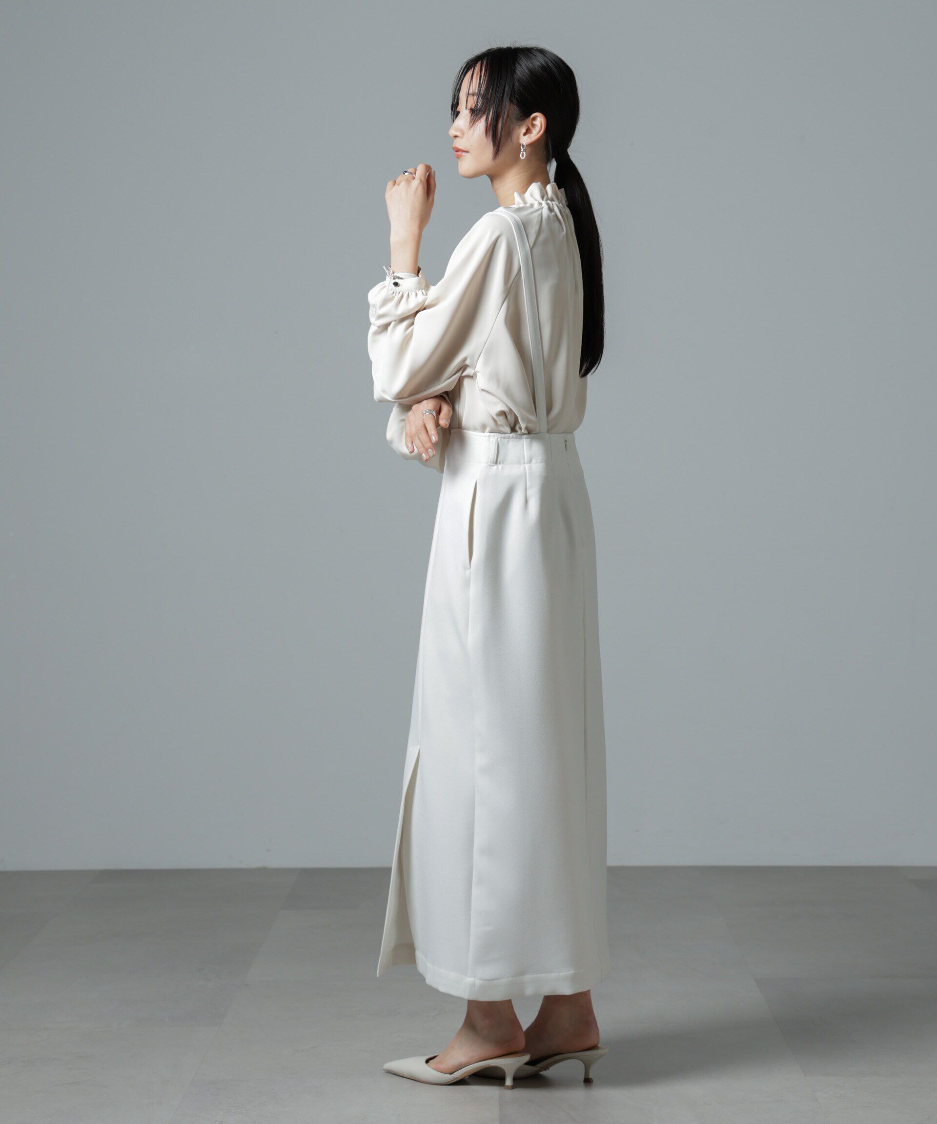 nano･universe「取り外しサスペンダー2wayスカート」|ワンピース|