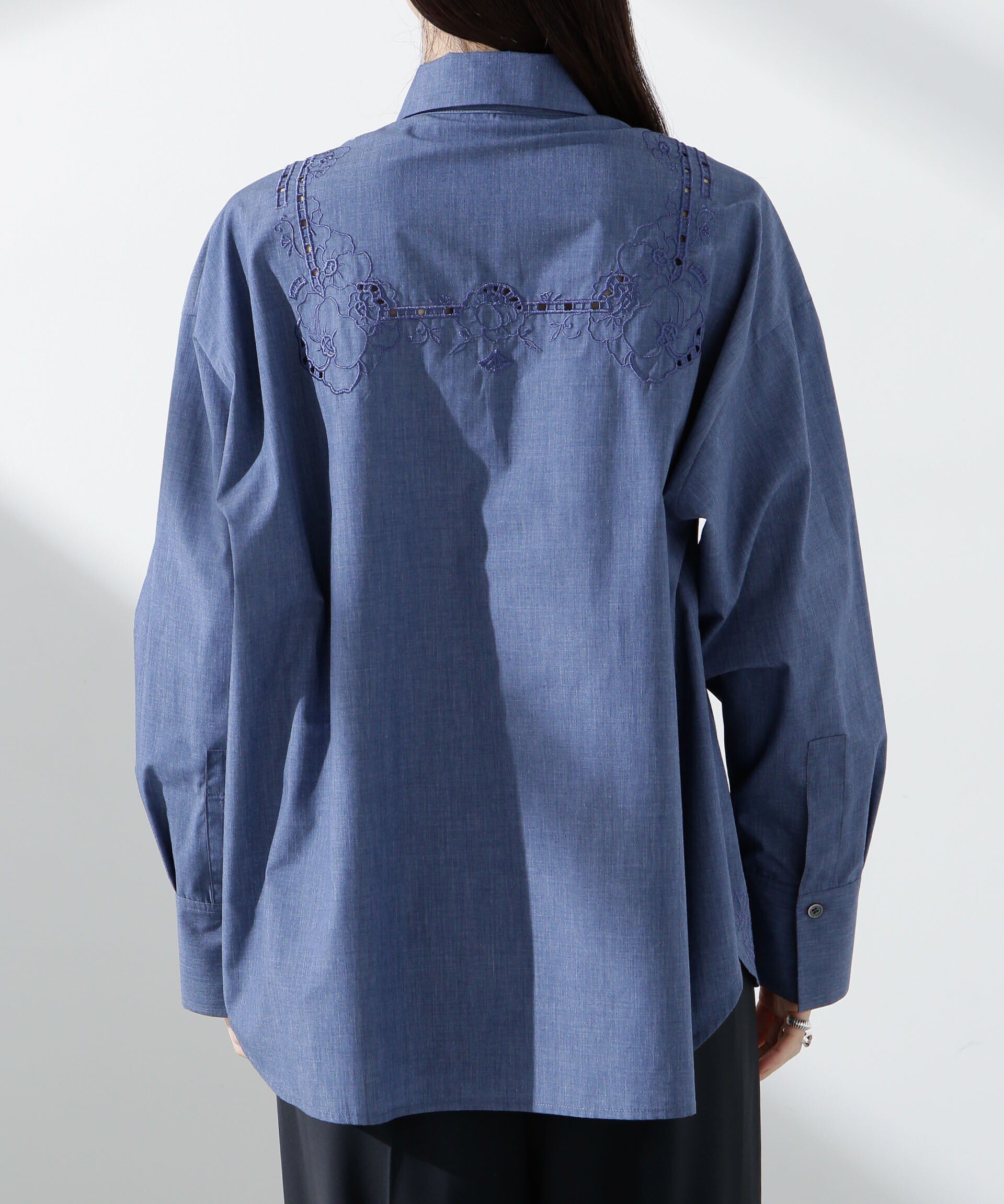 nano･universe「カットワークレースオーバーサイズシャツ」|シャツ・ブラウス|