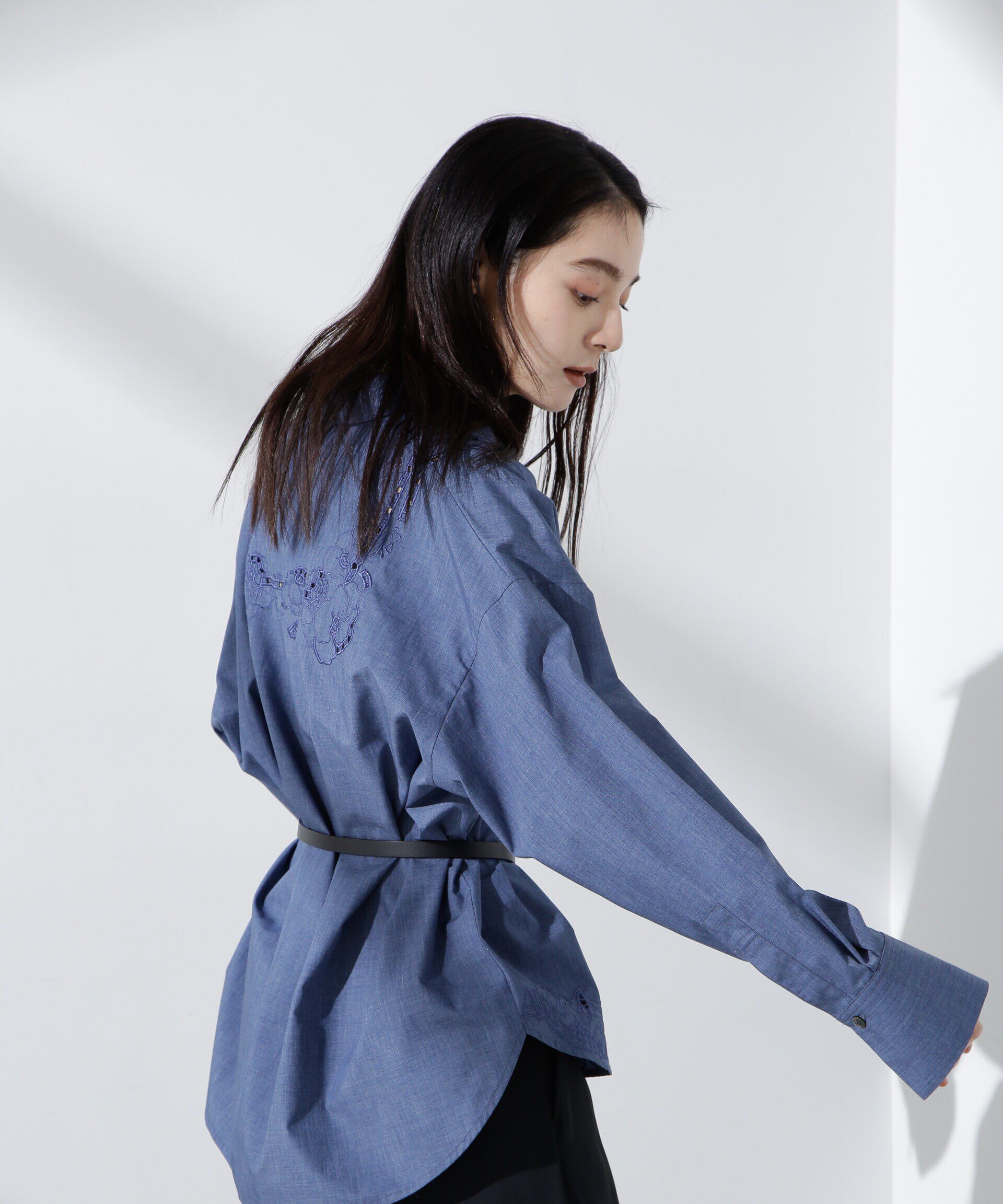 nano･universe「カットワークレースオーバーサイズシャツ」|シャツ・ブラウス|