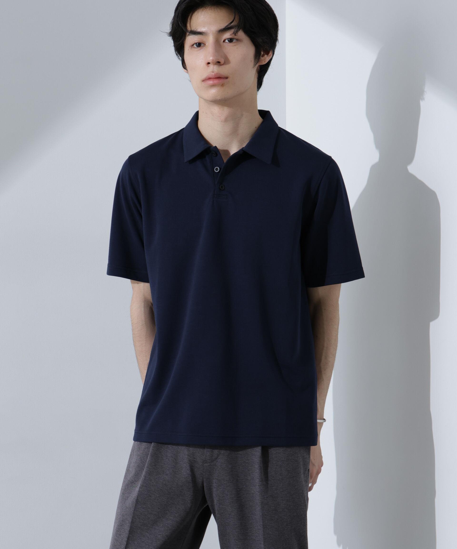 nano･universe「T/C天竺ポロシャツ 半袖」|Tシャツ・カットソー|