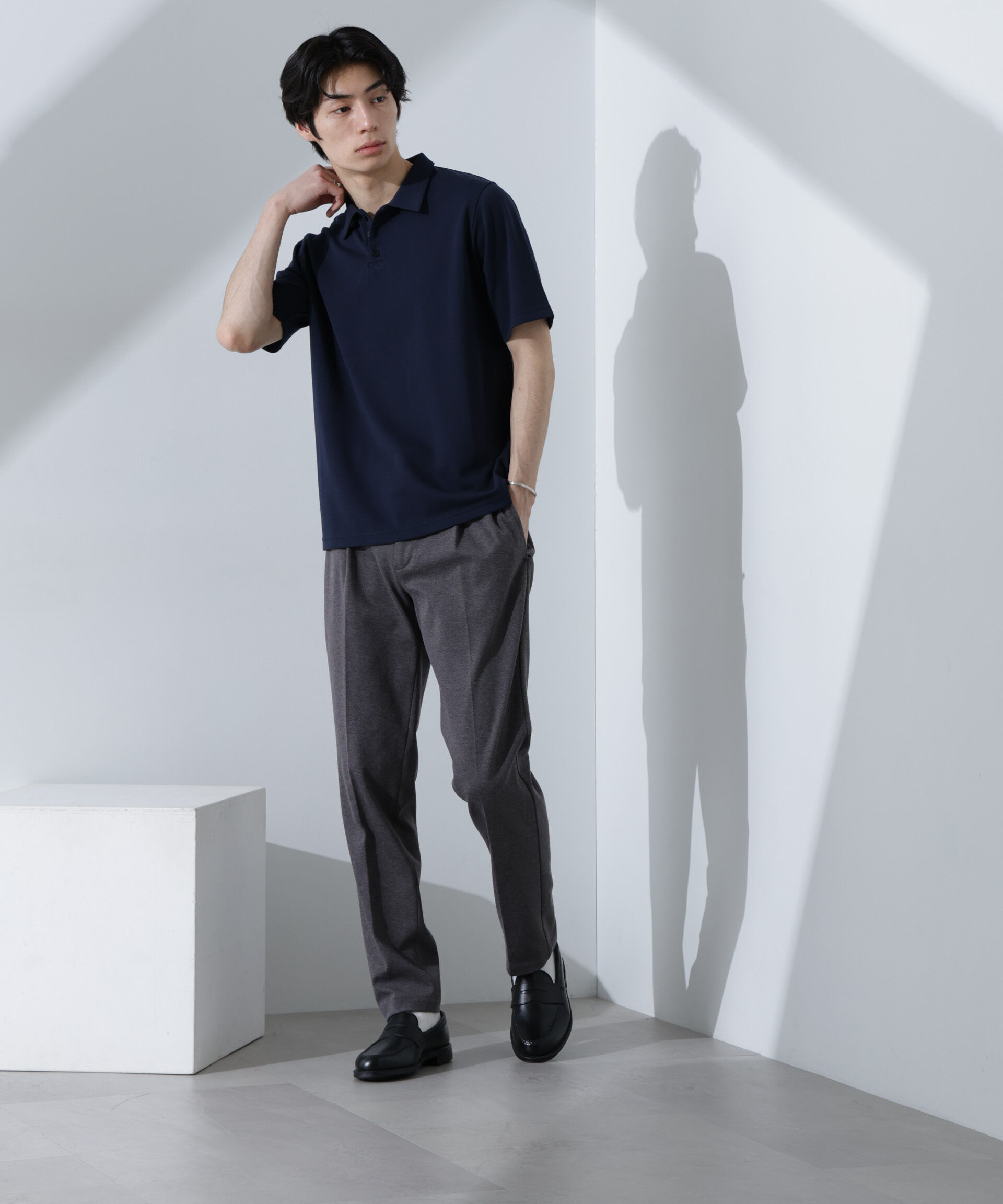 nano･universe「T/C天竺ポロシャツ 半袖」|Tシャツ・カットソー|