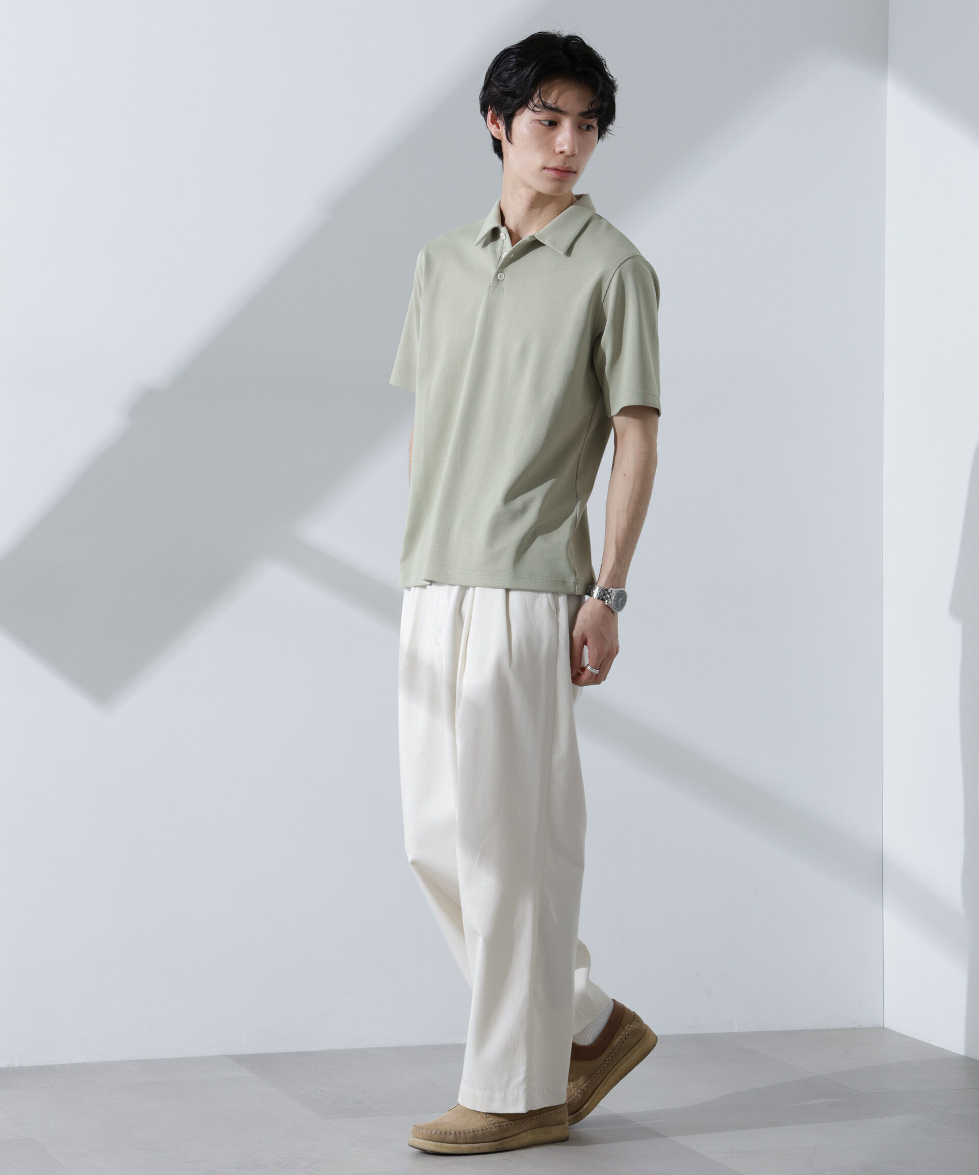 nano･universe「T/C天竺ポロシャツ 半袖」|Tシャツ・カットソー|