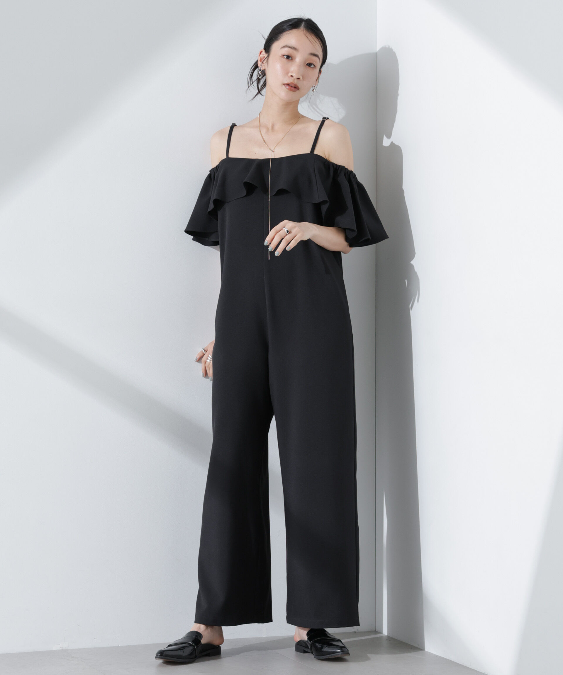 nano･universe「2wayオフショルダーフリルオールインワン」|ワンピース|