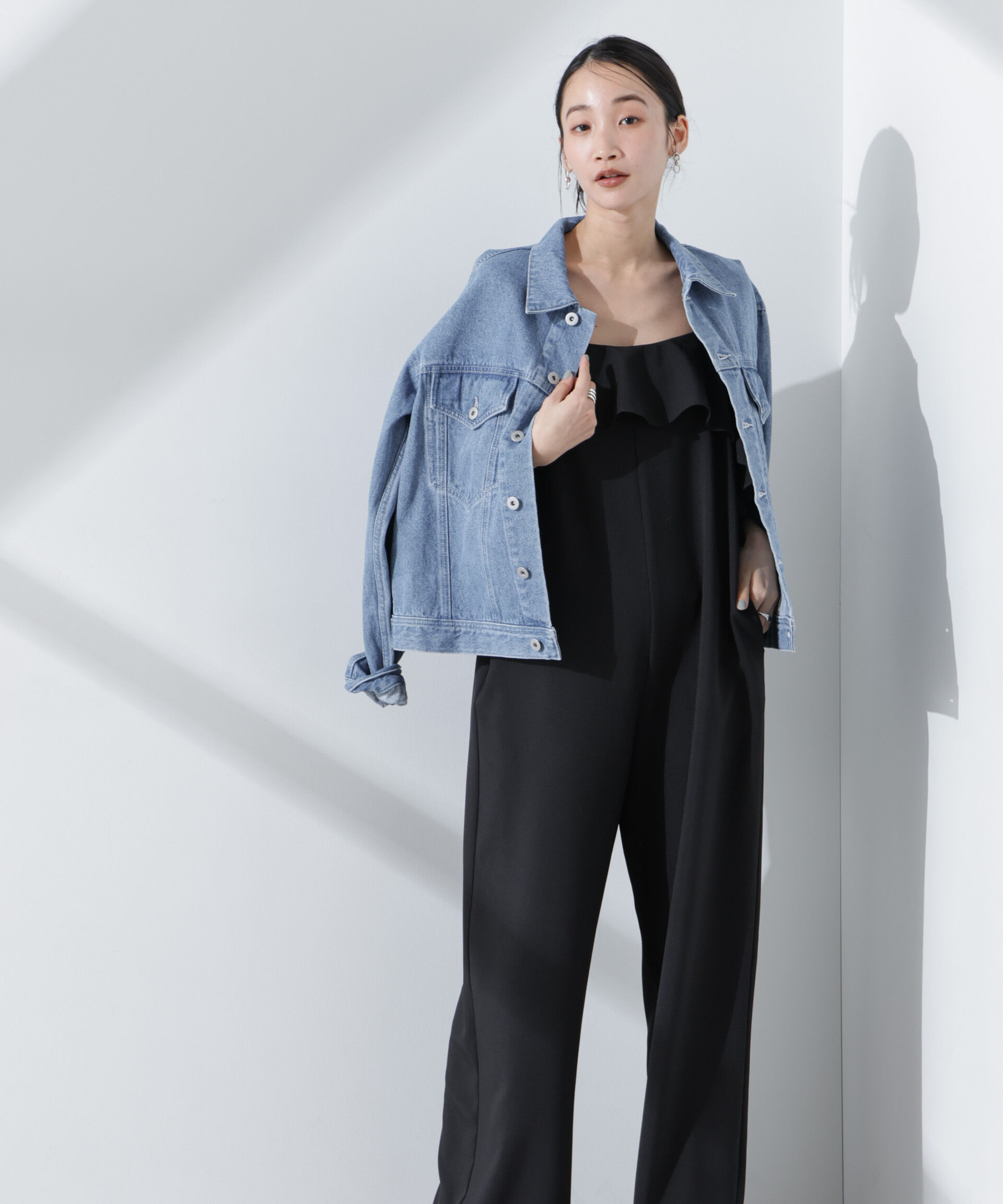 nano･universe「2wayオフショルダーフリルオールインワン」|ワンピース|