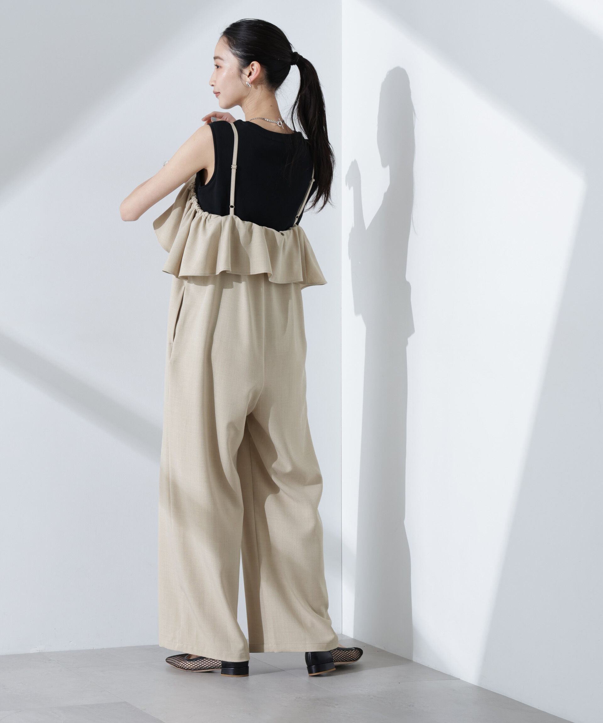 nano･universe「2wayオフショルダーフリルオールインワン」|ワンピース|