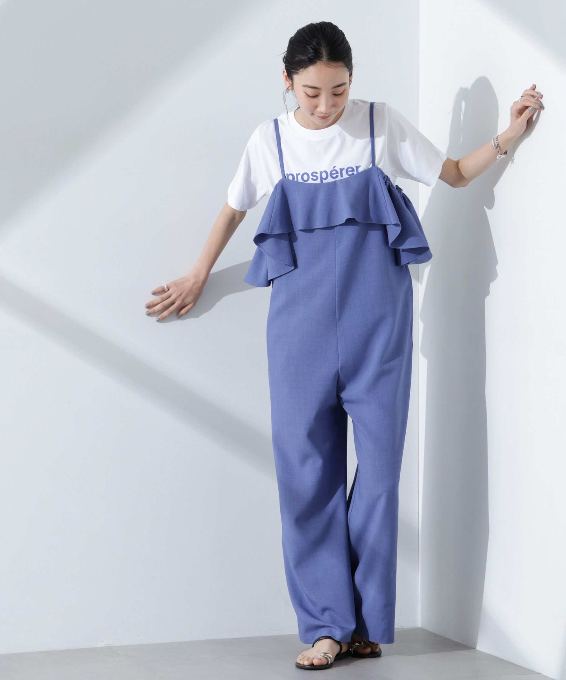 nano･universe「2wayオフショルダーフリルオールインワン」|ワンピース|