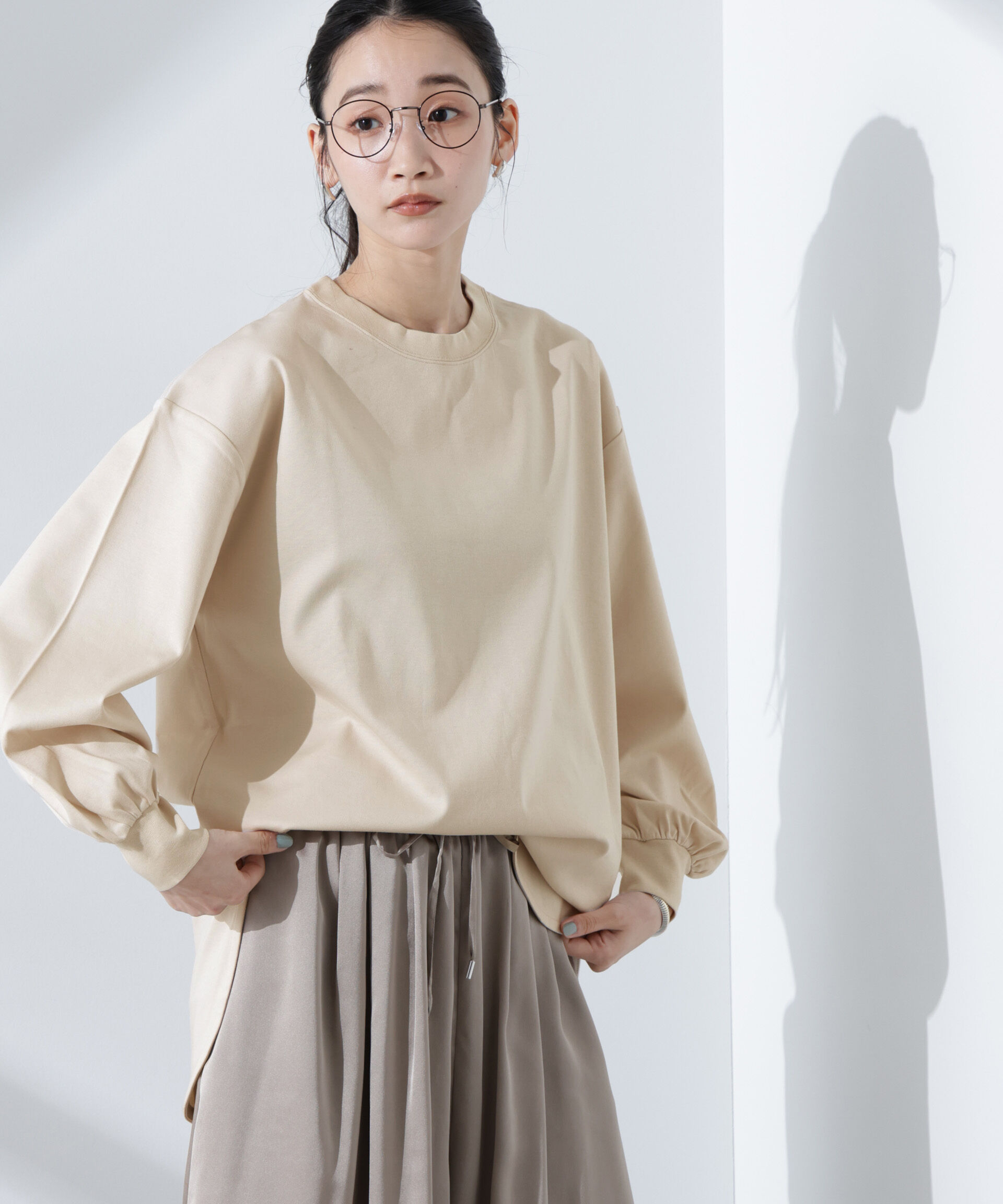 nano･universe「Anti SmellスムースシルケットロングスリーブTシャツ」|Tシャツ・カットソー|