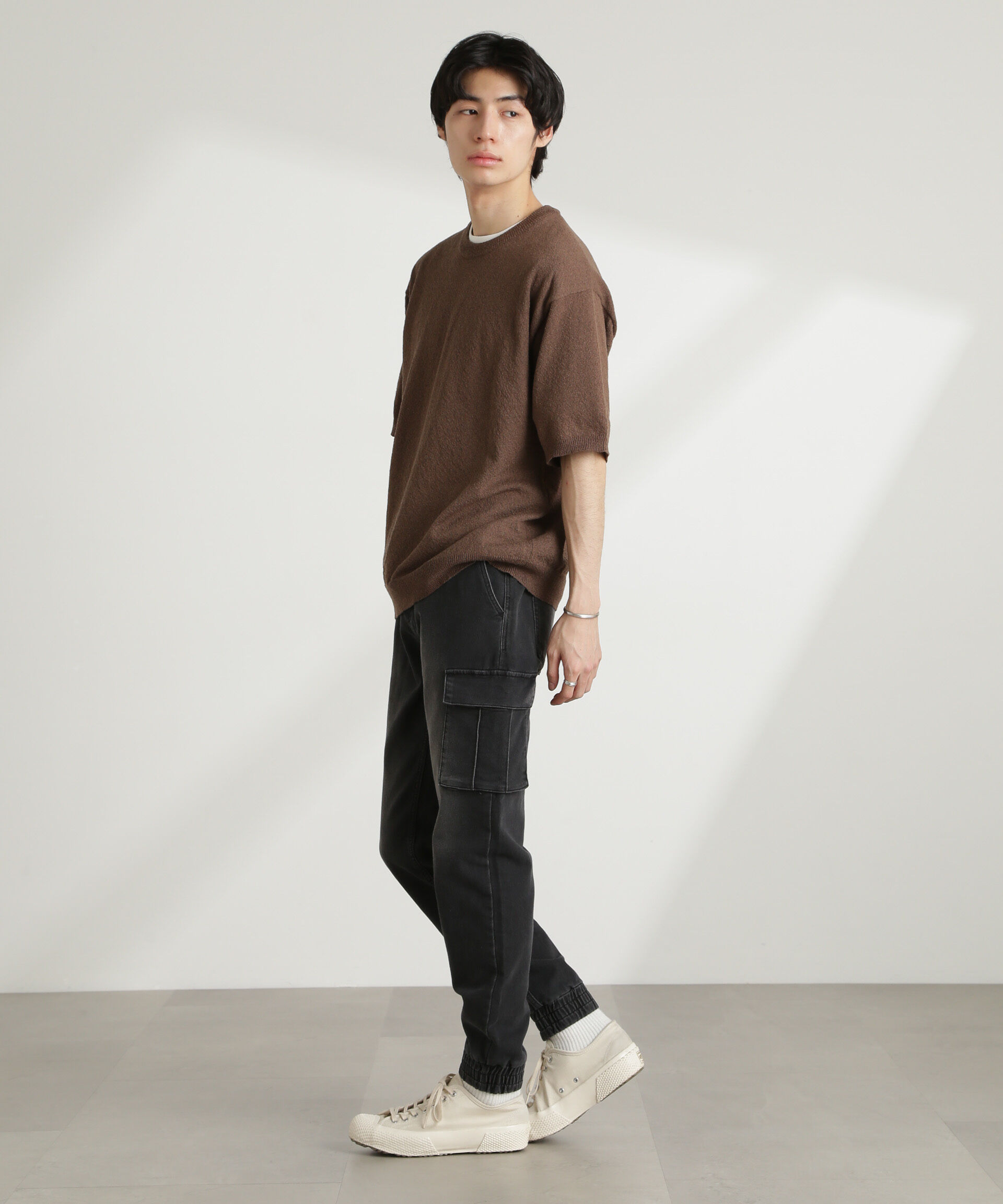 nano･universe「ブークレクルーネックニット 半袖」|ニット・セーター|