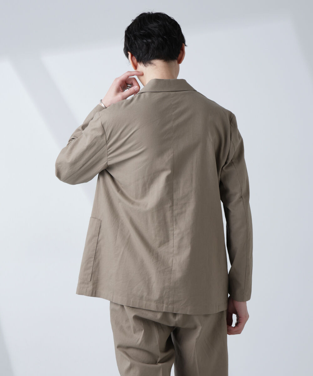 nano･universe「「BELGIUM LINEN FABRICS」リネンコットンダブルジャケット(セットアップ可)」|テーラードジャケット|