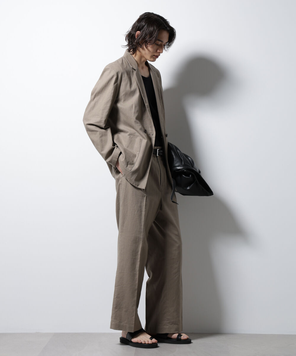 nano･universe「「BELGIUM LINEN FABRICS」リネンコットンダブルジャケット(セットアップ可)」|テーラードジャケット|
