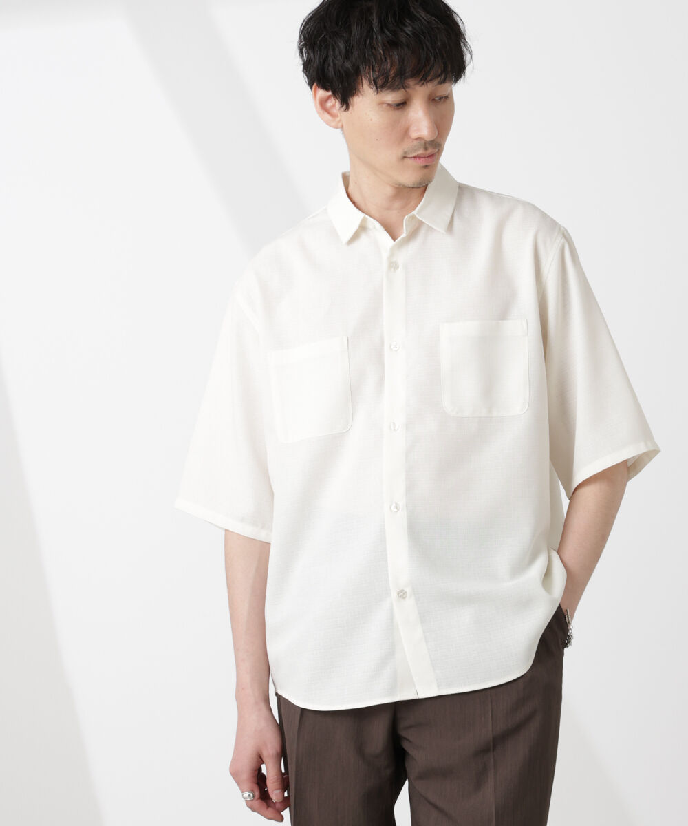 nano･universe「テックリネンシャツ 半袖」|シャツ・ブラウス|