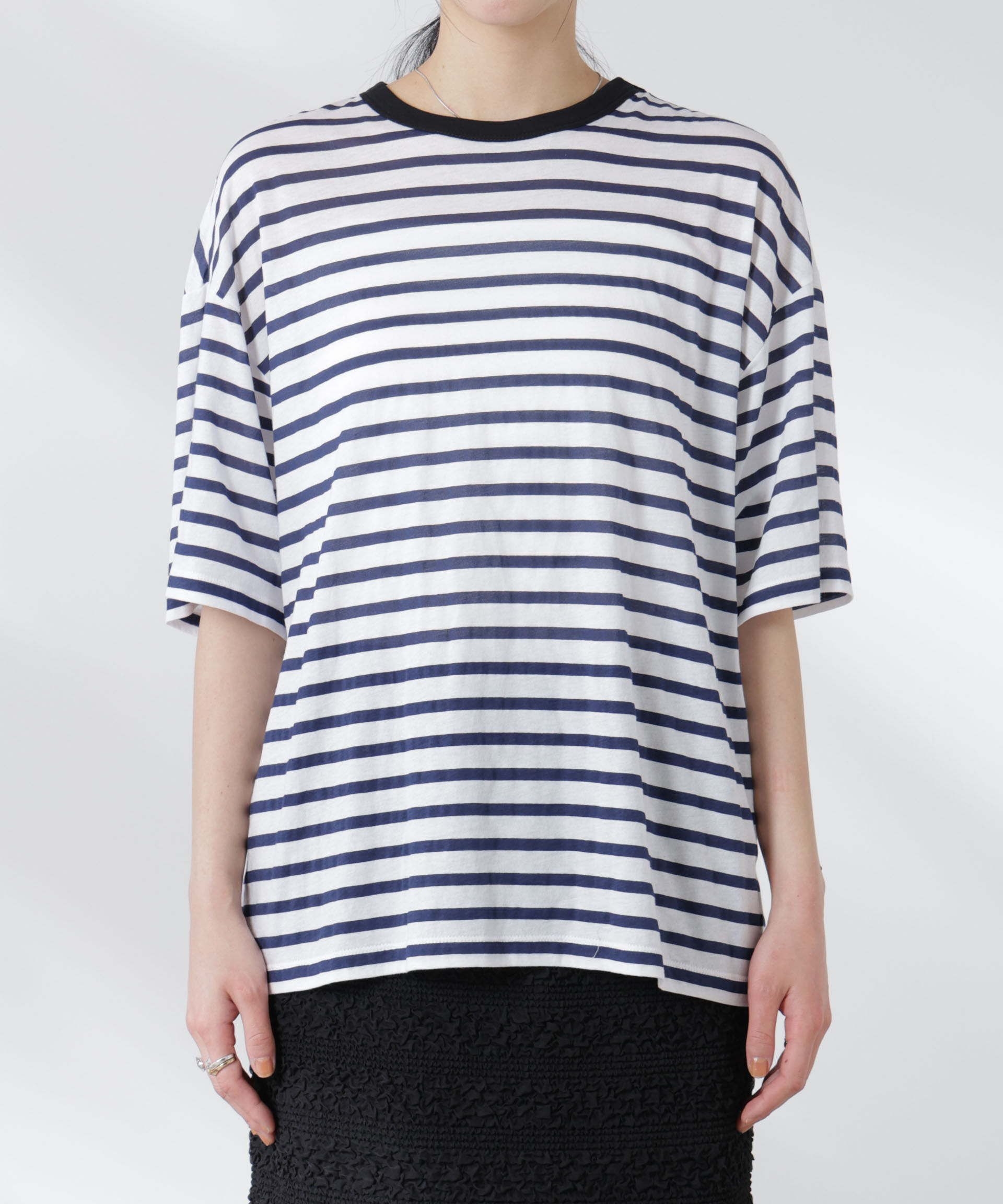 nano･universe「ボーダーシアーコットンTシャツ」|Tシャツ・カットソー|
