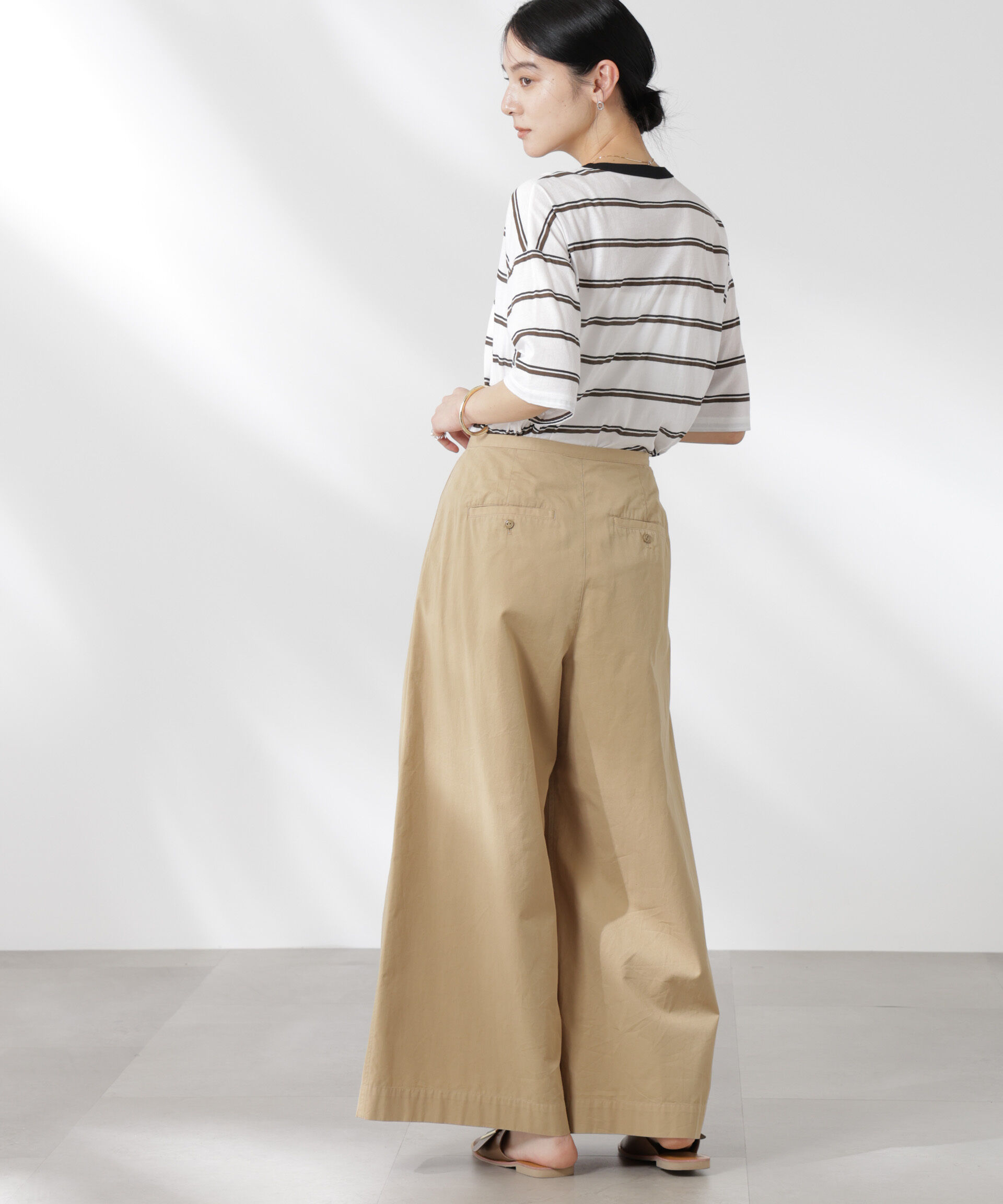 nano･universe「ボーダーシアーコットンTシャツ」|Tシャツ・カットソー|