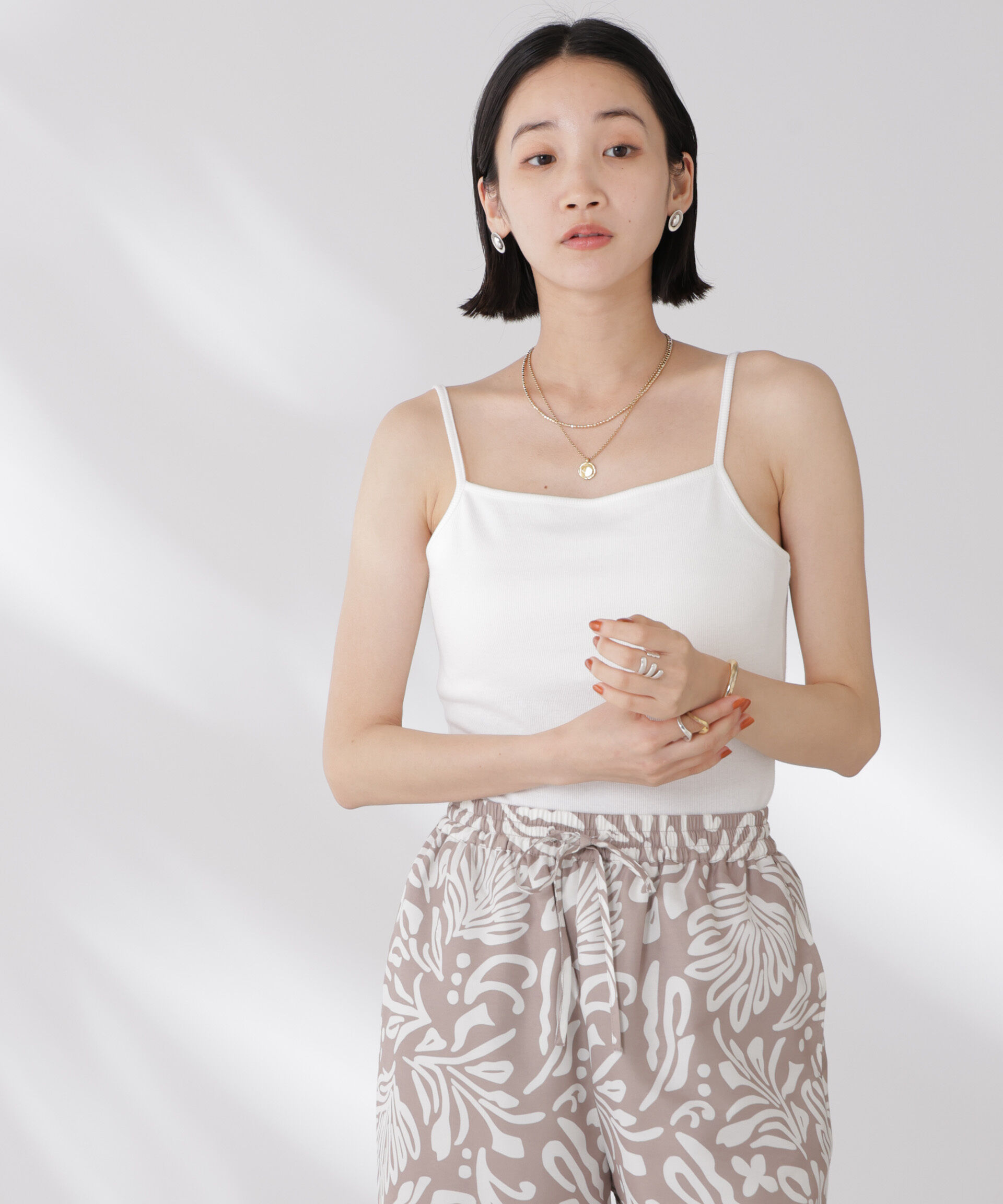 nano･universe「抗菌防臭・接触冷感機能 カップ付きキャミソール」|Tシャツ・カットソー|