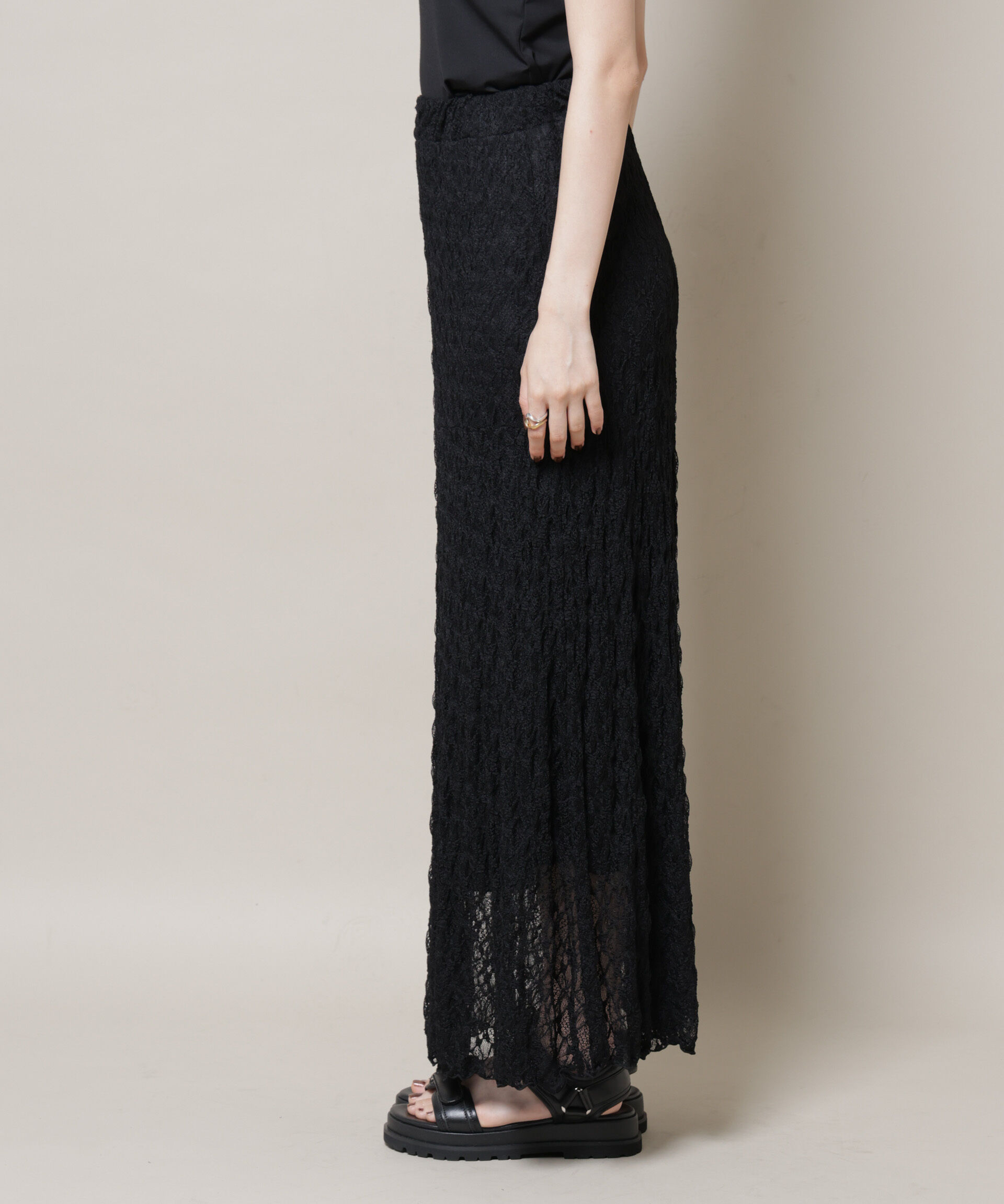 nano･universe「シアーレースフレアスカート(セットアップ可)」|スカート|