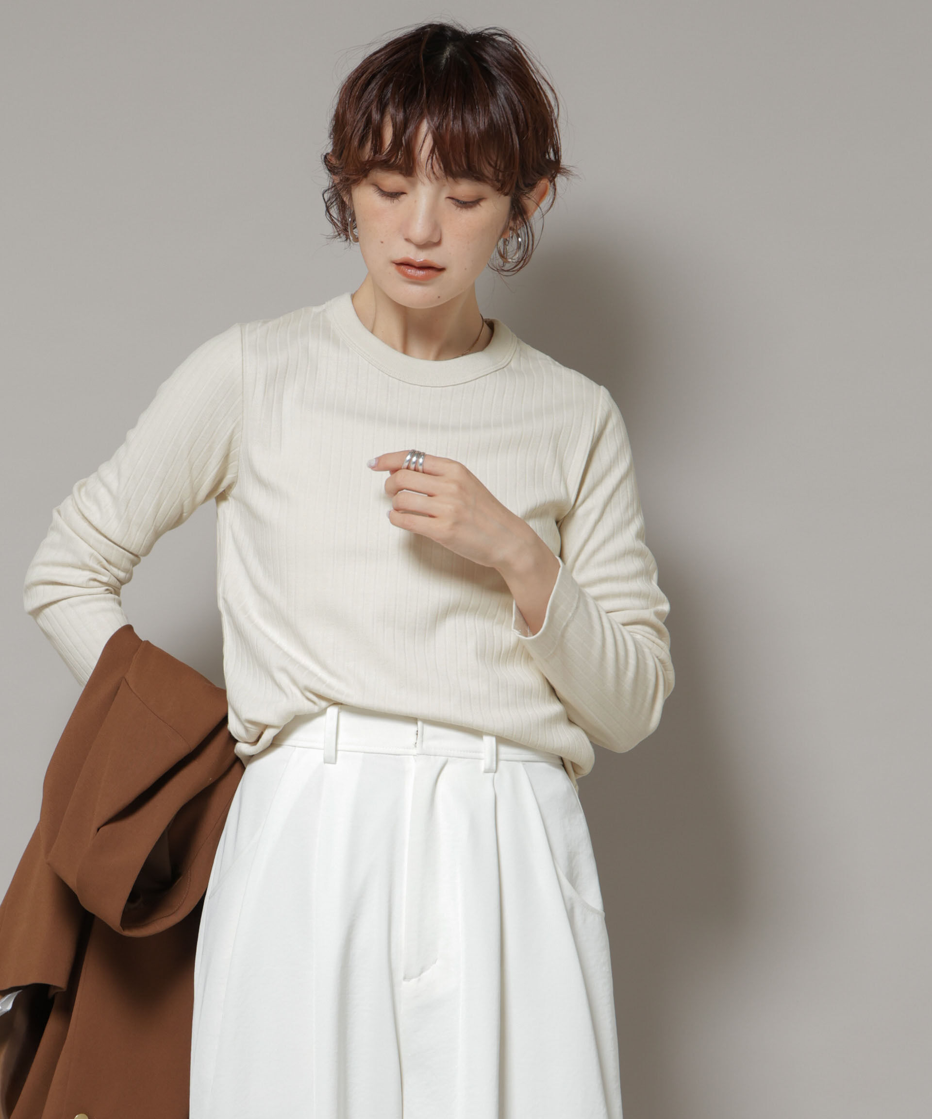 nano･universe「Anti Soaked(Ｒ) 汗染み防止リブロンＴ」|Tシャツ・カットソー|