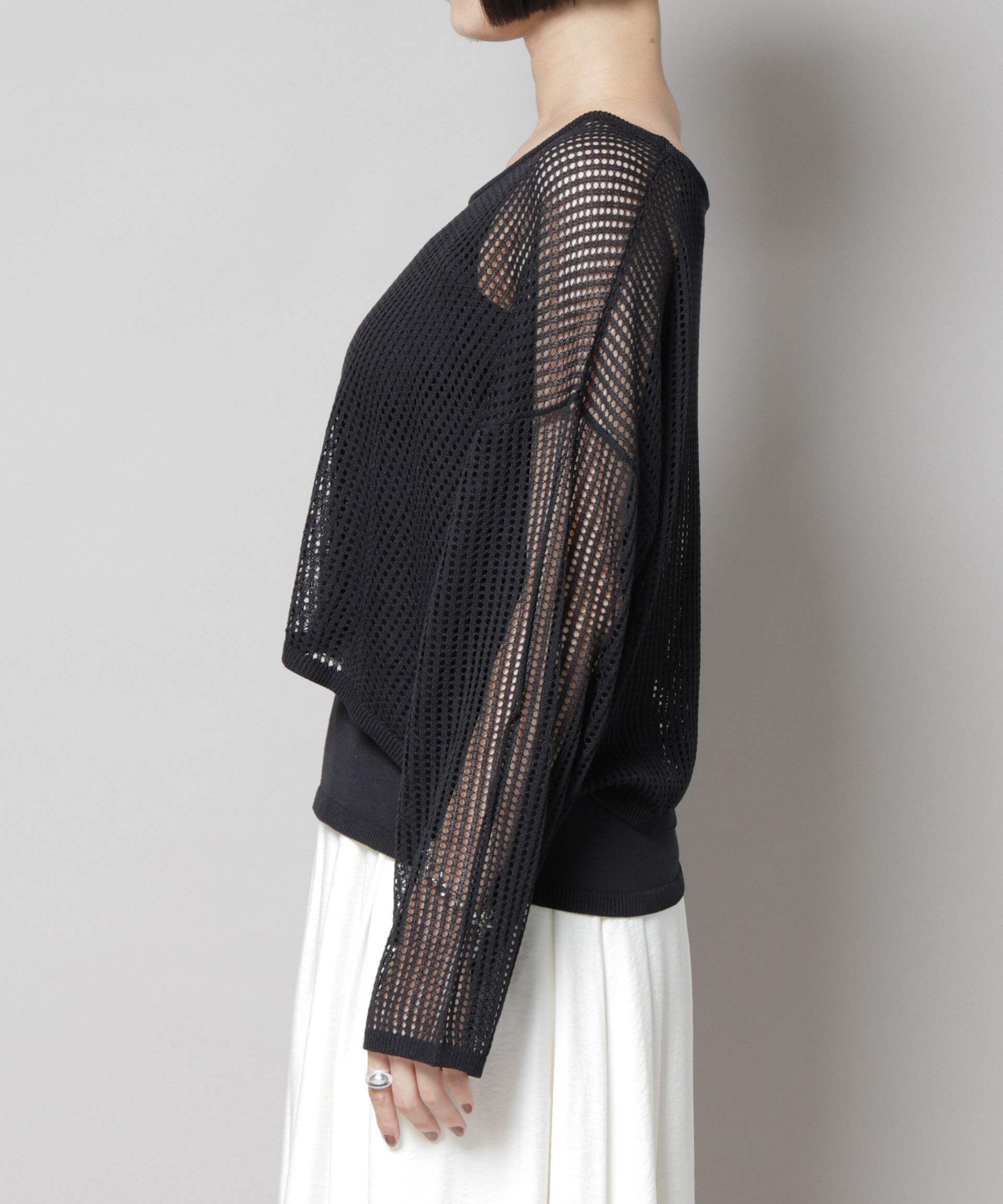 nano･universe「メッシュレイヤードニットアンサンブル」|ニット・セーター|