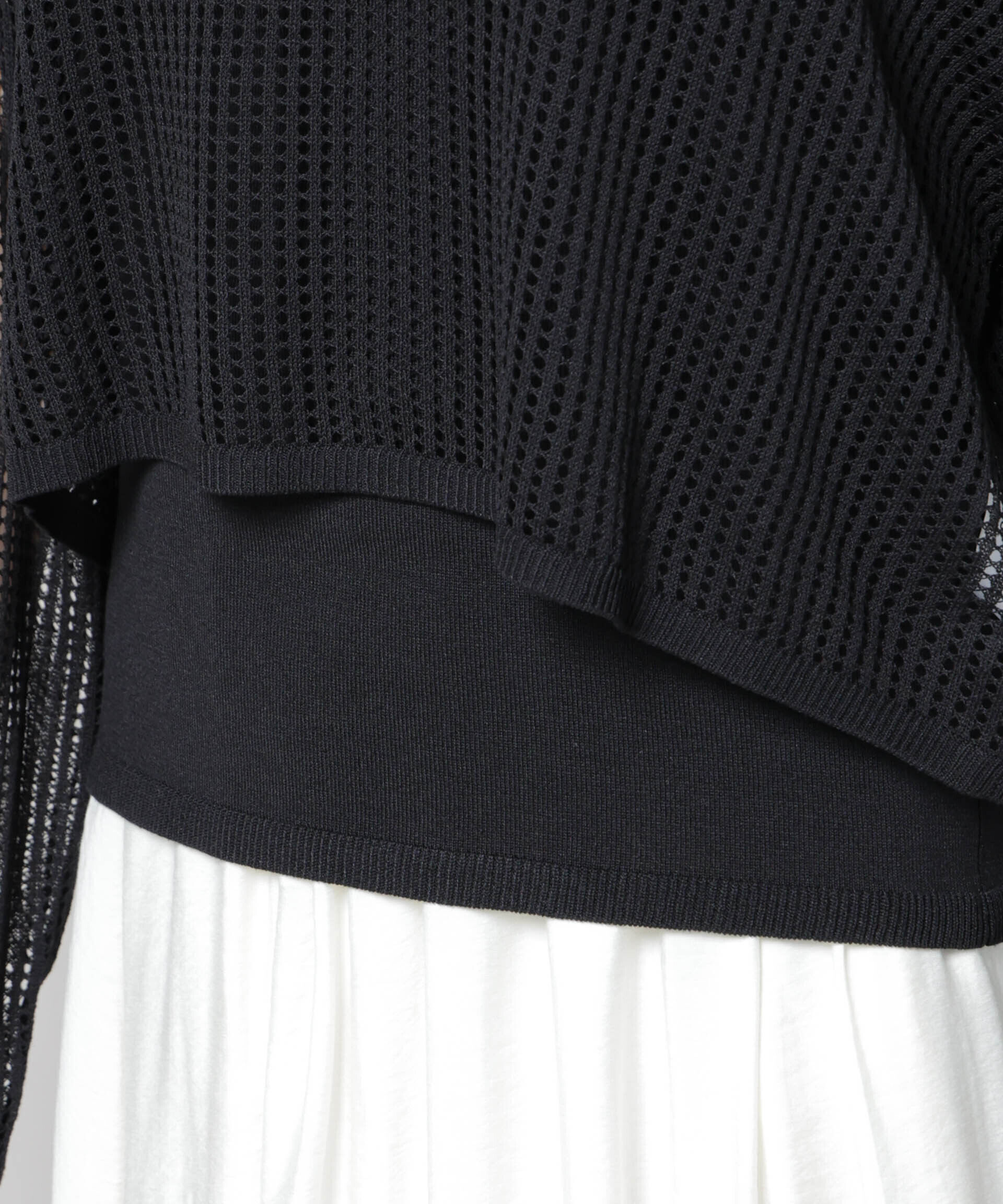 nano･universe「メッシュレイヤードニットアンサンブル」|ニット・セーター|