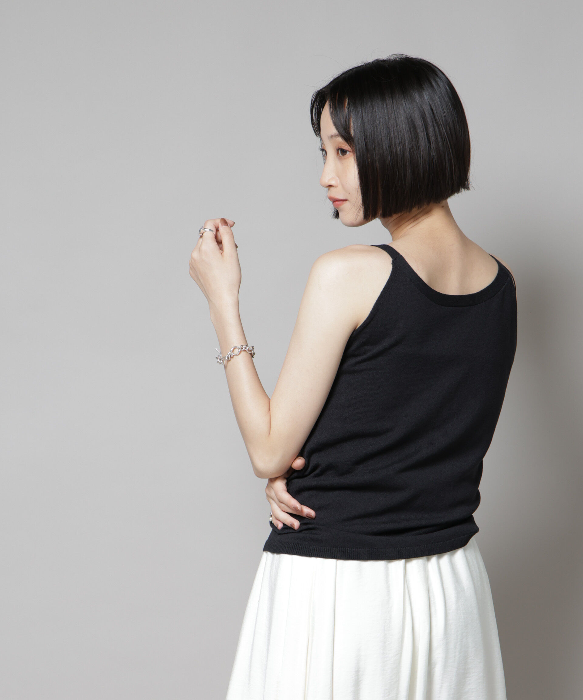 nano･universe「メッシュレイヤードニットアンサンブル」|ニット・セーター|