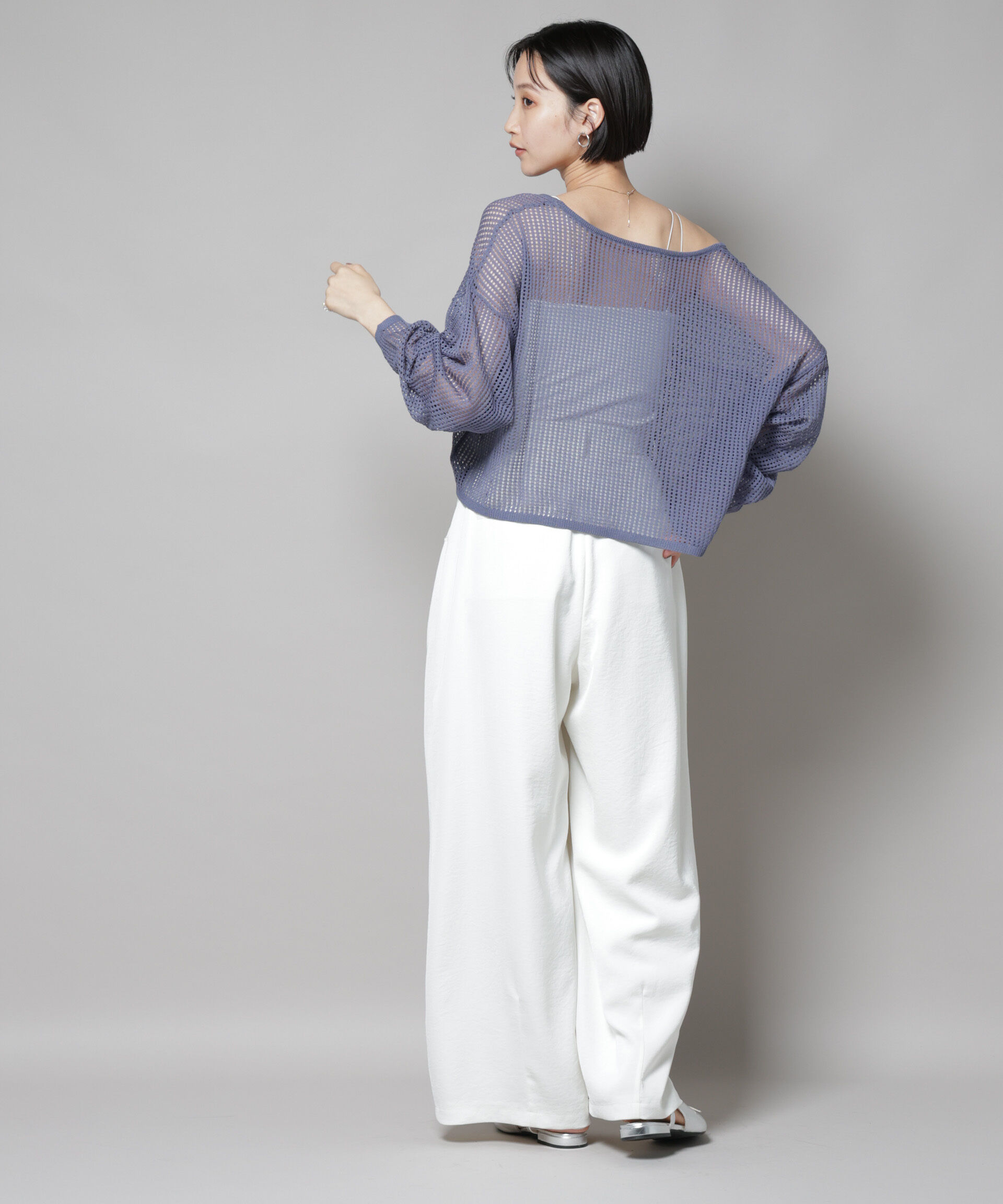 nano･universe「メッシュレイヤードニットアンサンブル」|ニット・セーター|