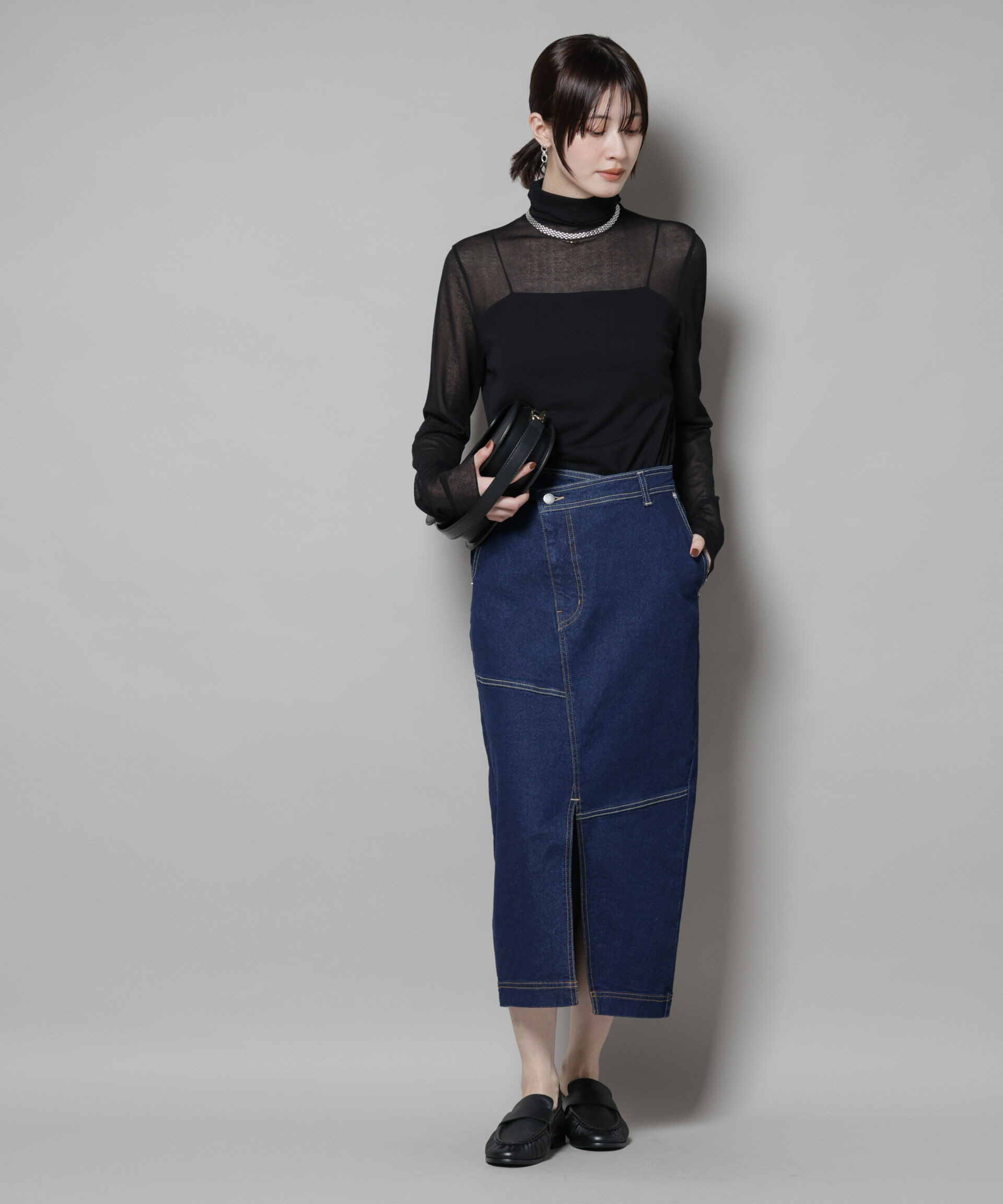 nano･universe「ラップペンシルデニムスカート」|スカート|