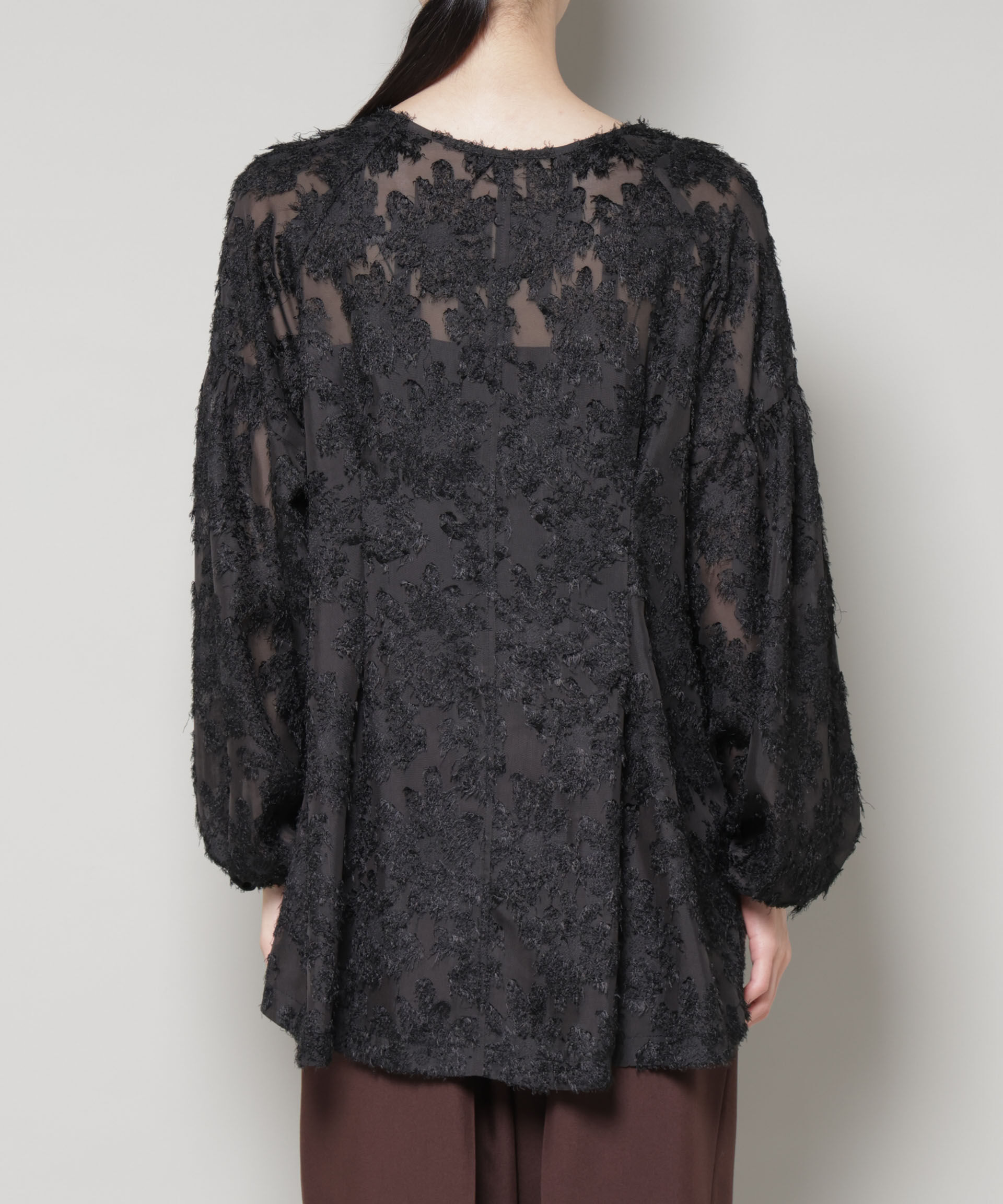 nano･universe「前後2wayジャガードブラウス」|シャツ・ブラウス|