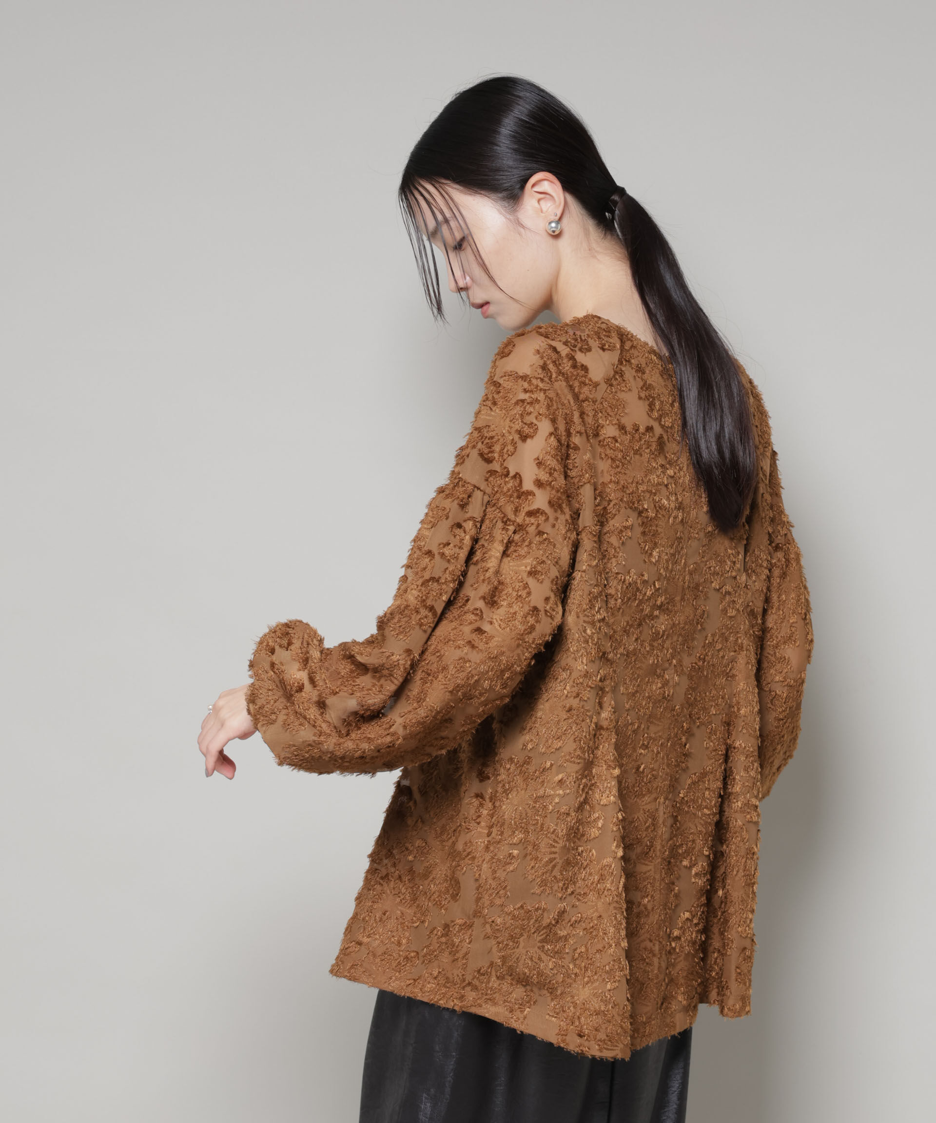 nano･universe「前後2wayジャガードブラウス」|シャツ・ブラウス|