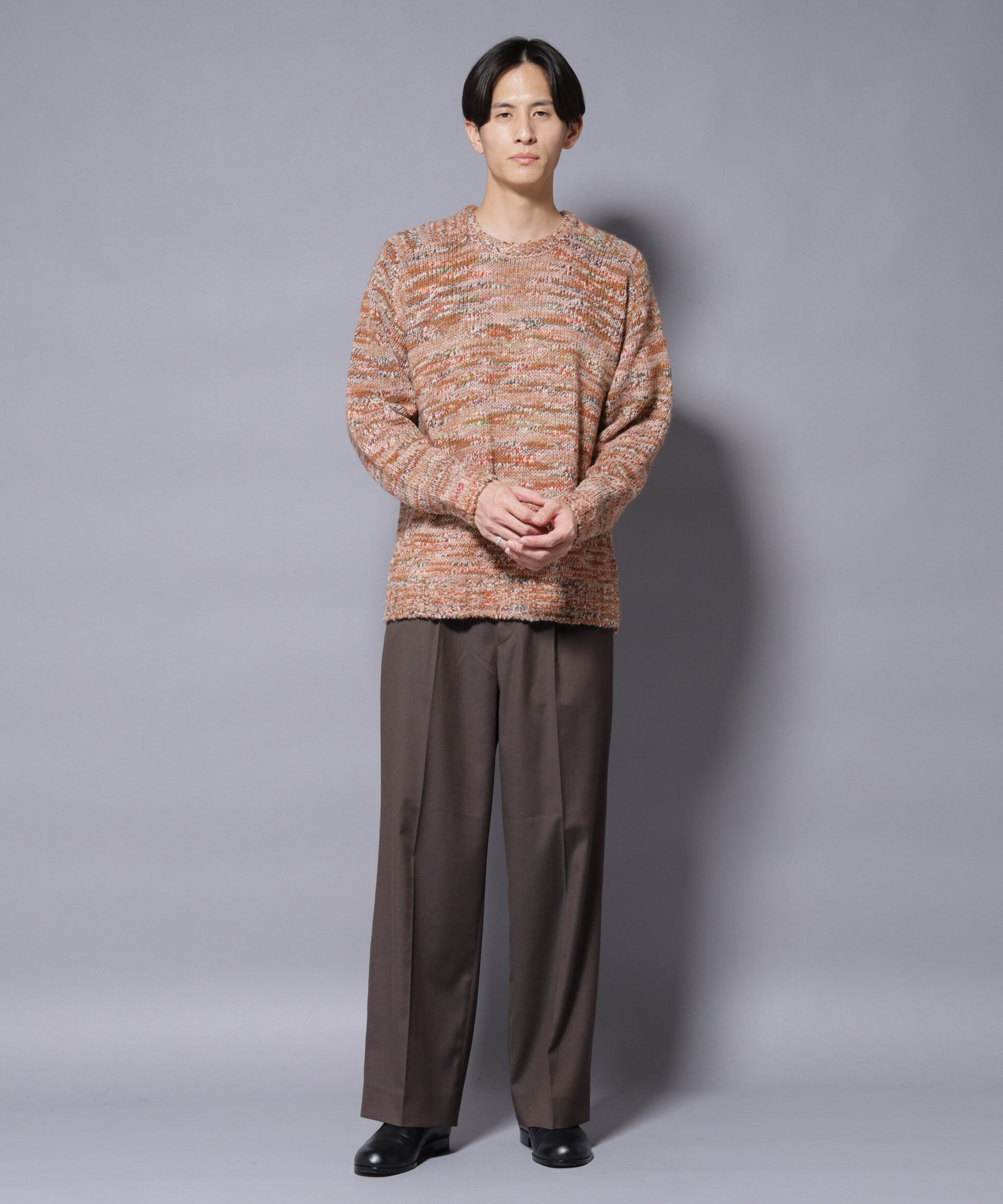 nano･universe「｢COFIL｣ PAVONE HOLIDAY メランジクルーネックニット」|ニット・セーター|