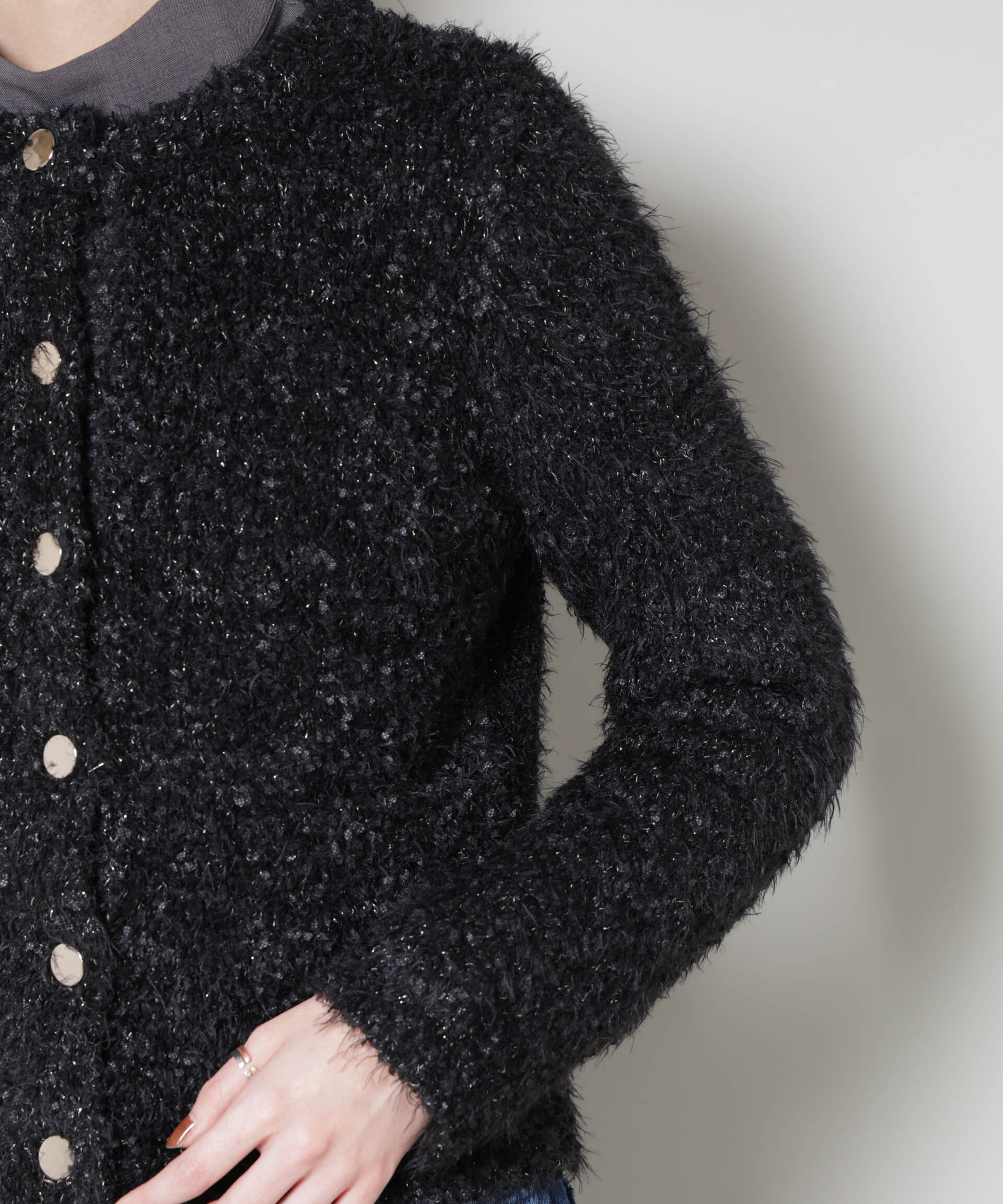 nano･universe「チュールシャギークルーネックニットカーディガン」|ニット・セーター|