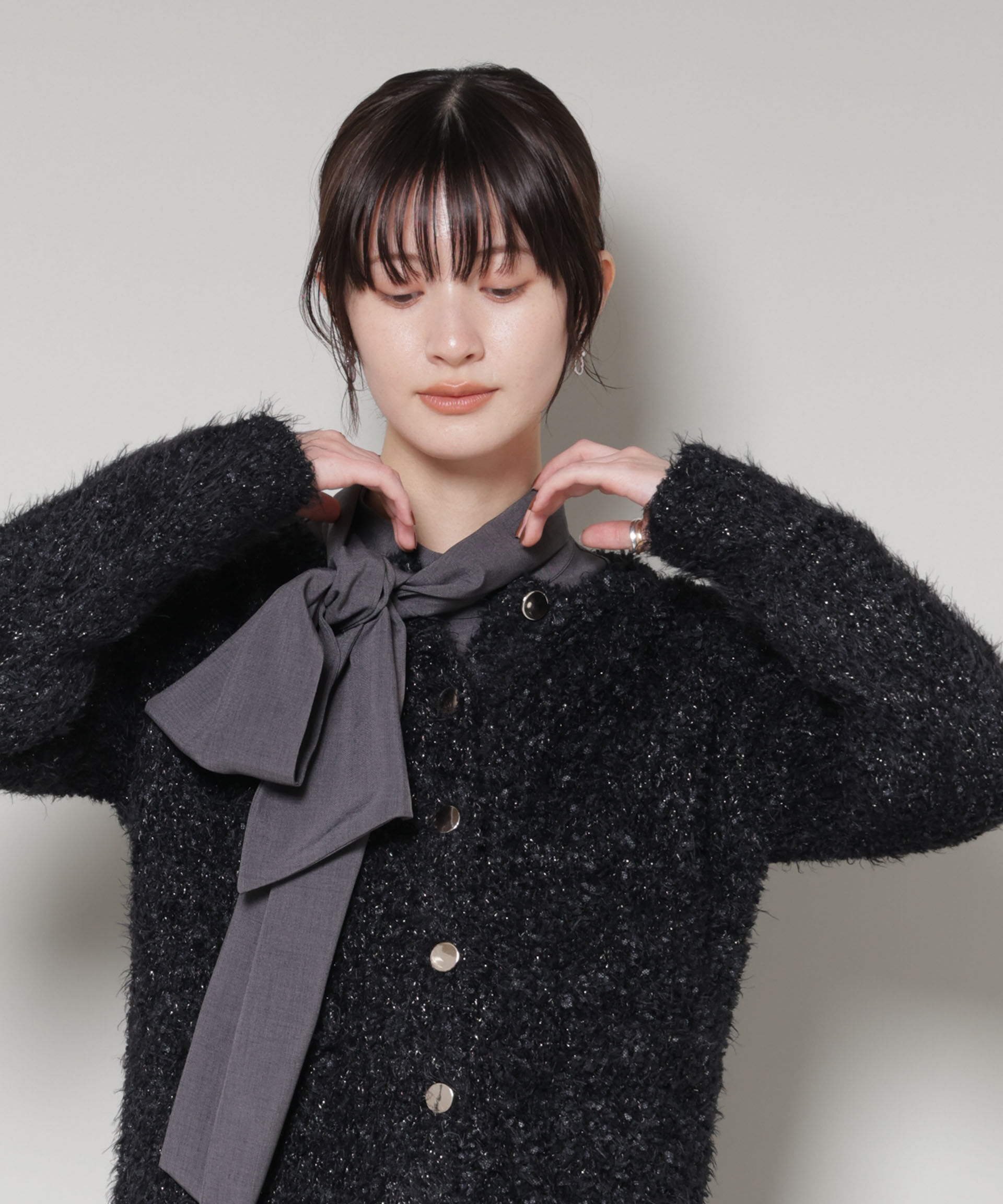 nano･universe「チュールシャギークルーネックニットカーディガン」|ニット・セーター|