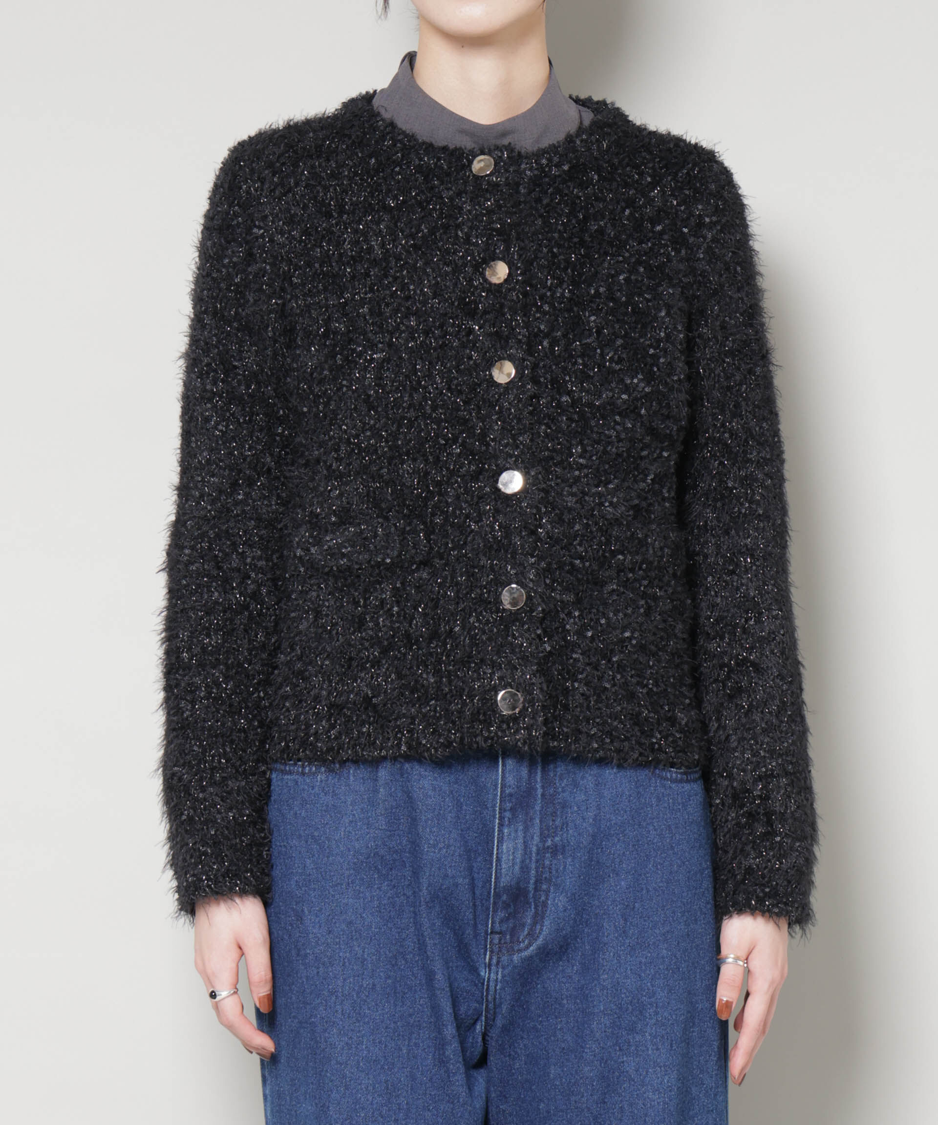 nano･universe「チュールシャギークルーネックニットカーディガン」|ニット・セーター|