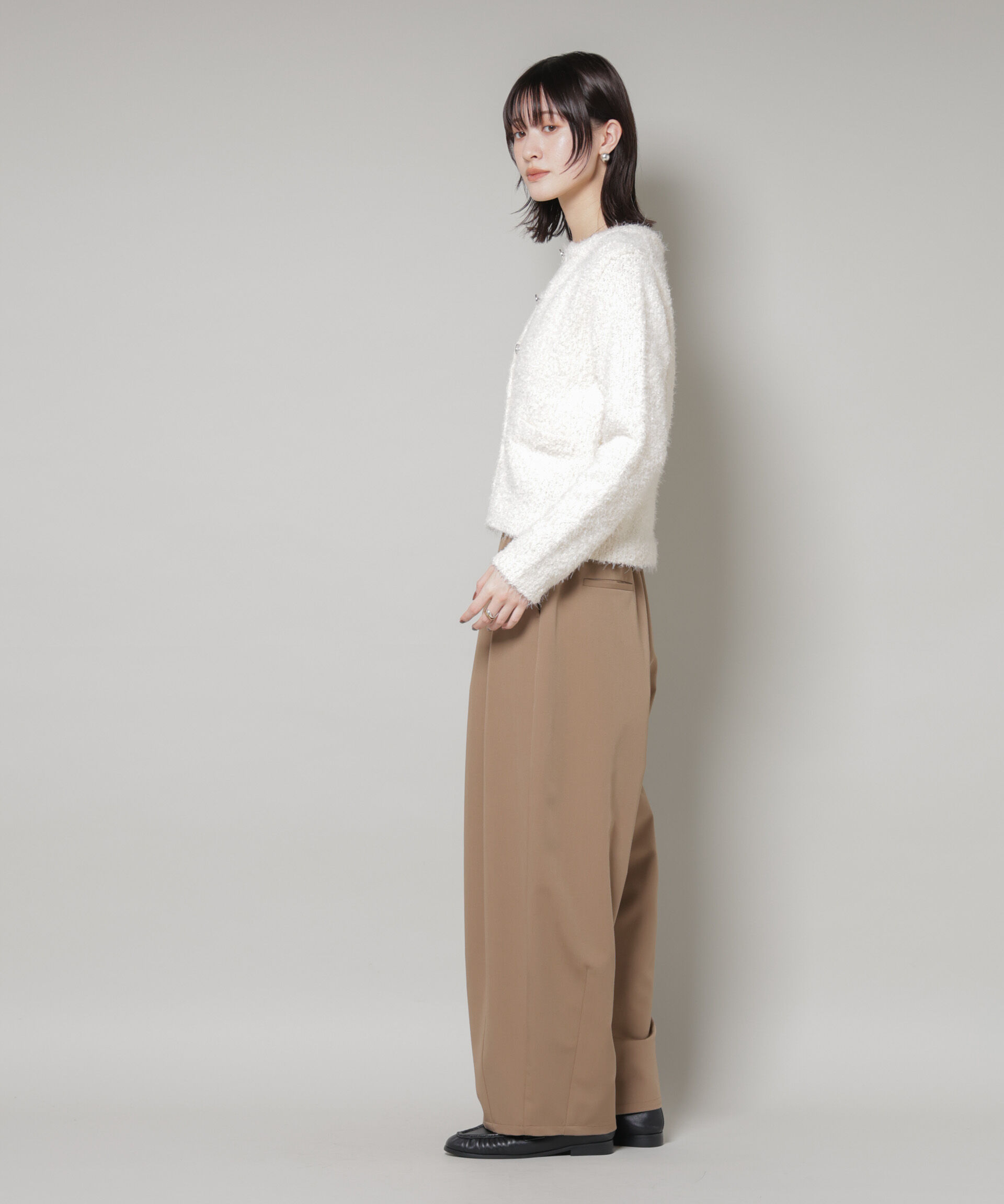 nano･universe「チュールシャギークルーネックニットカーディガン」|ニット・セーター|