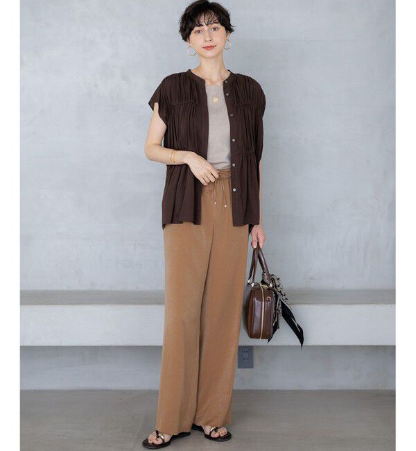 23区「【接触冷感/WEB&一部店舗限定】レーヨンスパローン ティアード ブラウス」|シャツ・ブラウス|