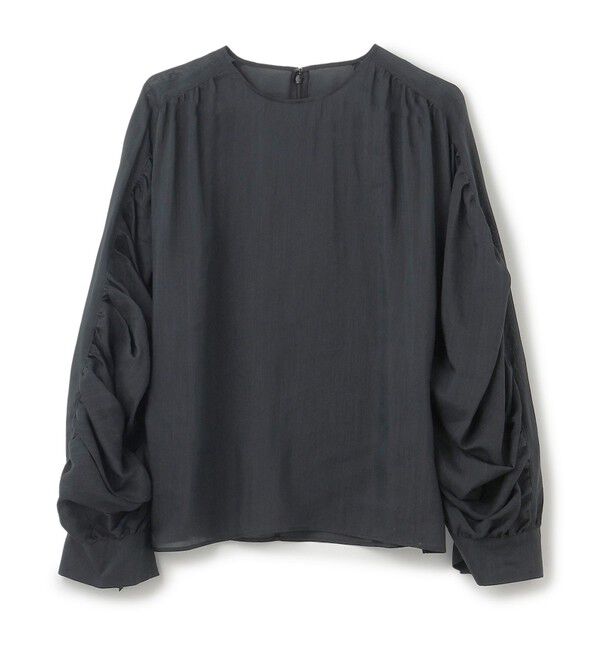 BEIGE,「【洗える】PAULINE / タックギャザーリネンボリュームブラウス」|シャツ・ブラウス|