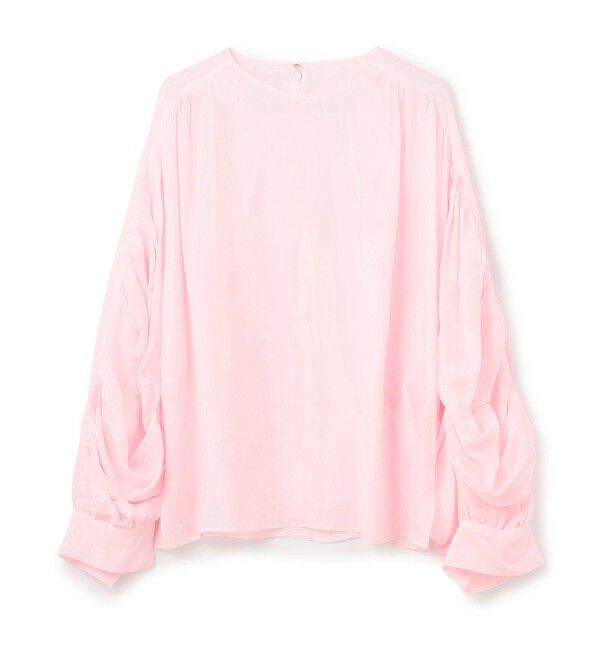 BEIGE,「【洗える】PAULINE / タックギャザーリネンボリュームブラウス」|シャツ・ブラウス|