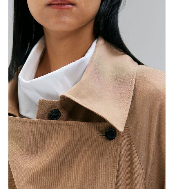 BEIGE,「COBURN / シルク混ロングステンカラーコート」|ステンカラーコート|