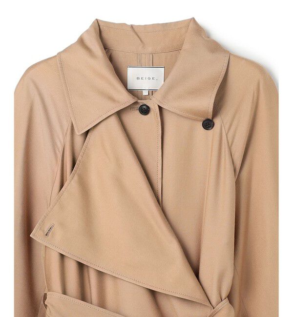 BEIGE,「COBURN / シルク混ロングステンカラーコート」|ステンカラーコート|